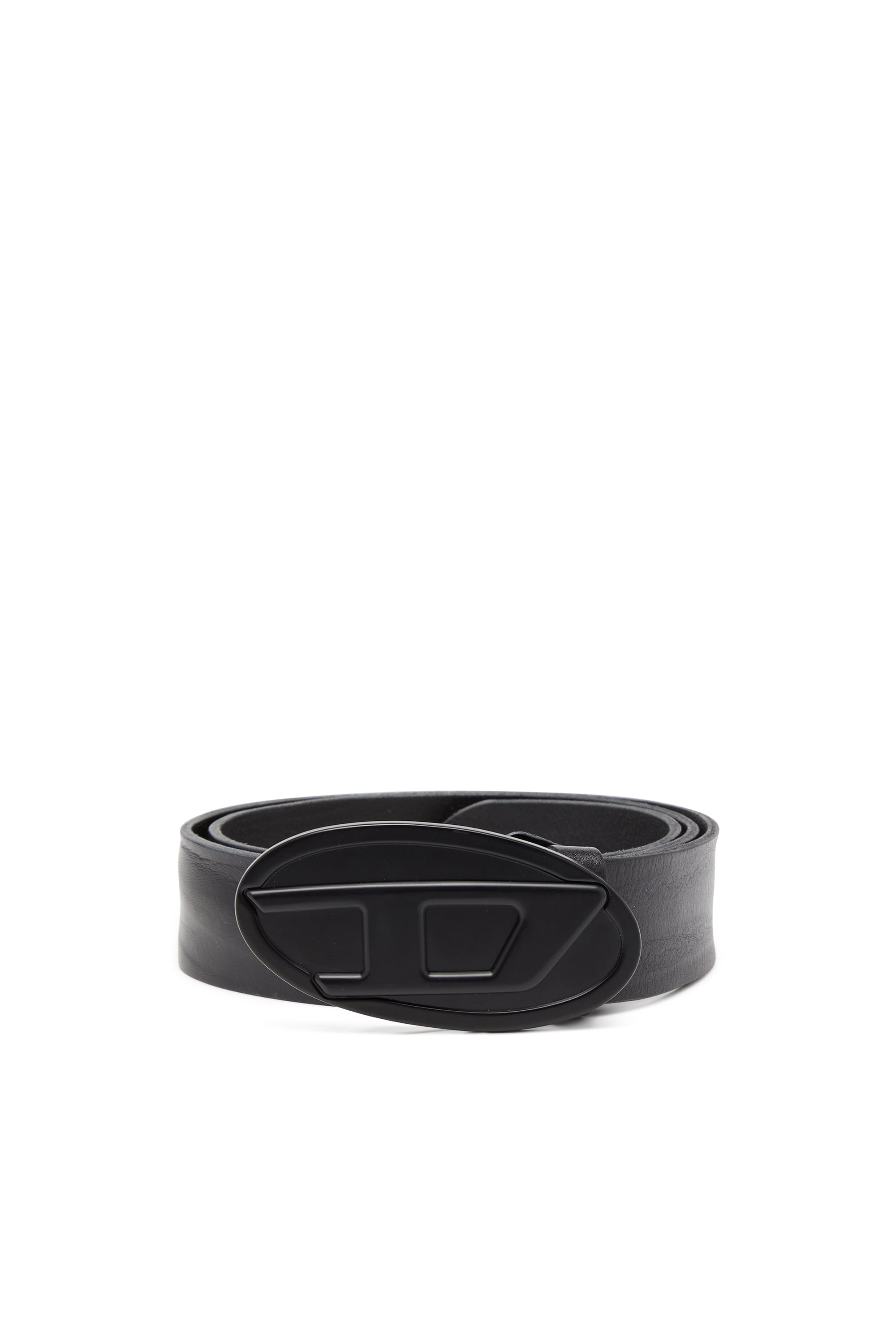 Diesel - 4cm belt in waxed leather - Belts - Man - Black