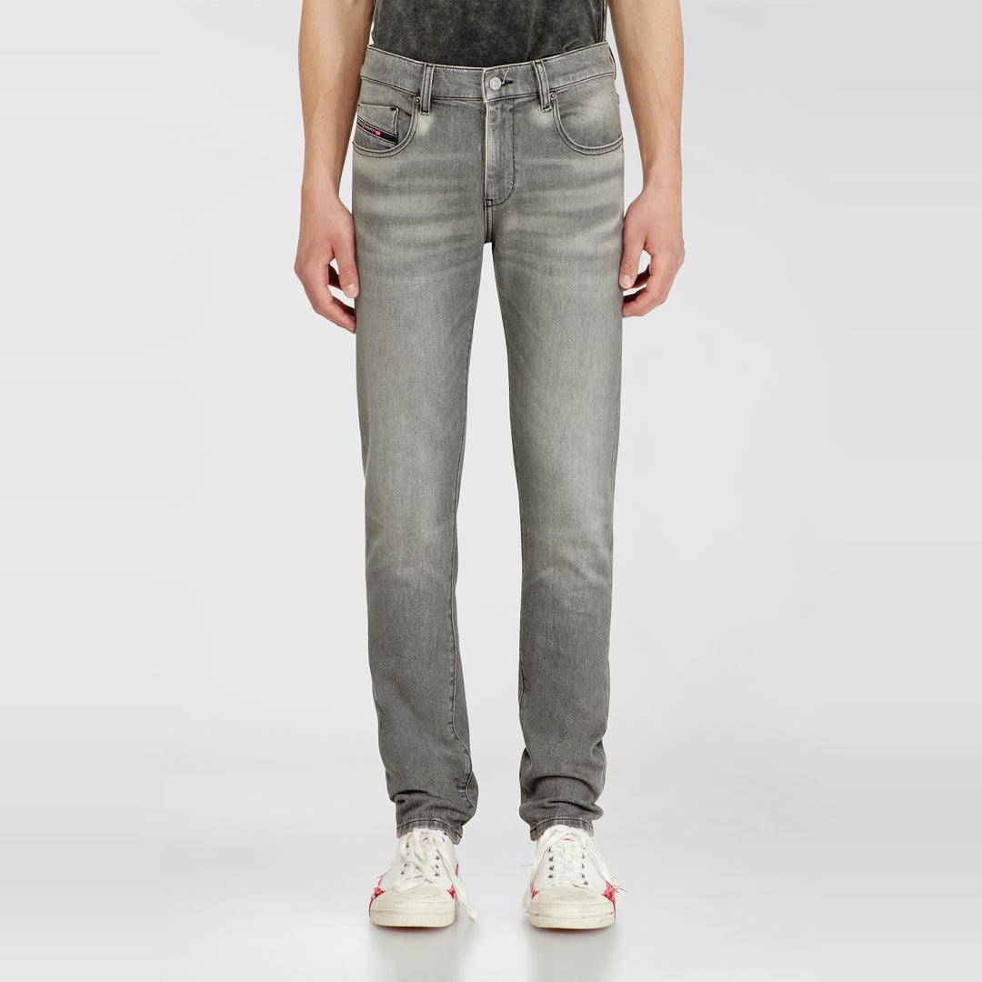 Diesel Slim Jeans Regular Waist 2019 D-Strukt, Light grey, Zip fly