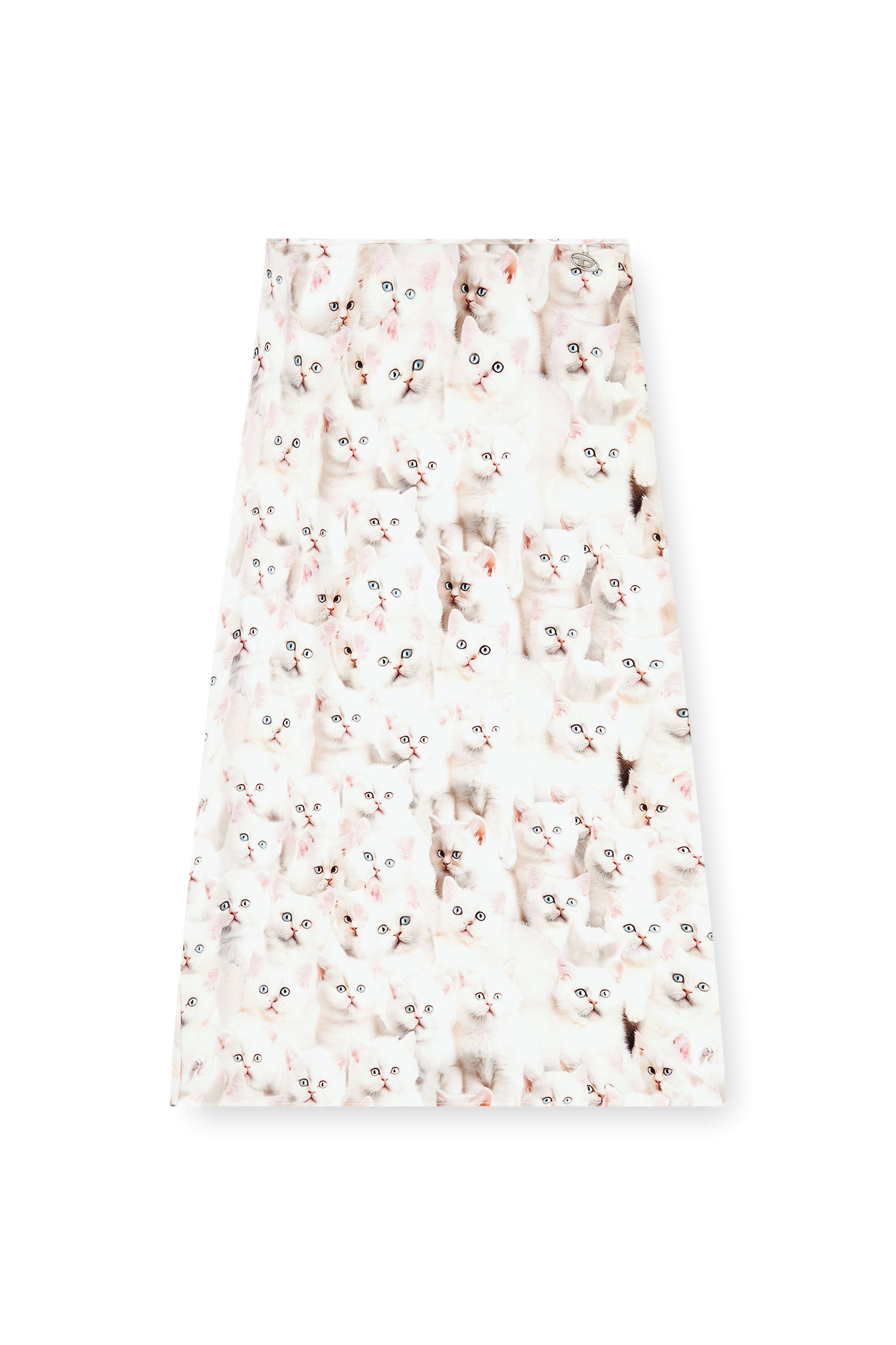 Diesel - O-RCHID-R1, Woman's Midi skirt in viscose with all-over print in White - 3