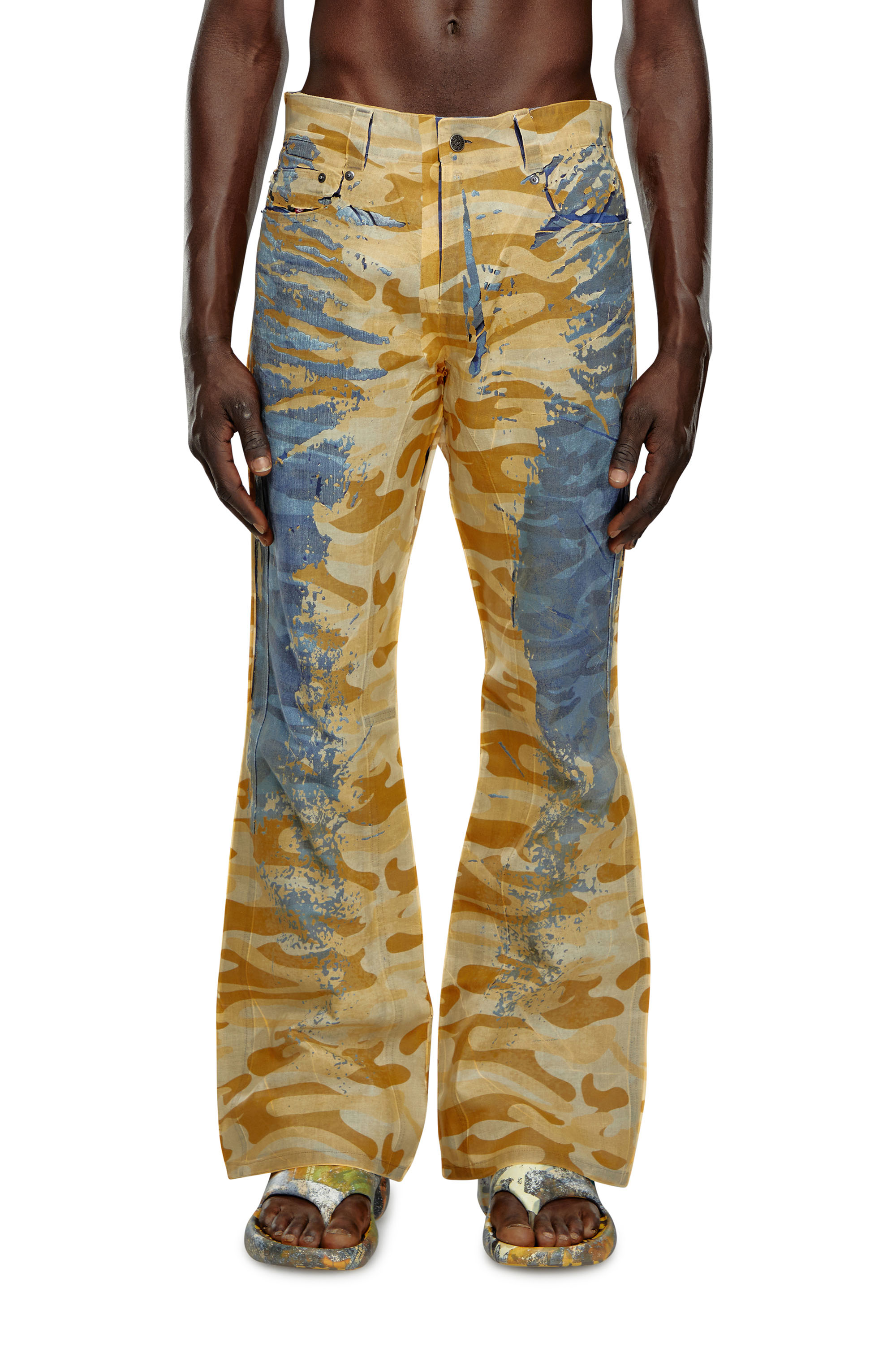 Diesel - Pantalones de camuflaje con muselina despegada - Pantalones - Hombre - Multicolor