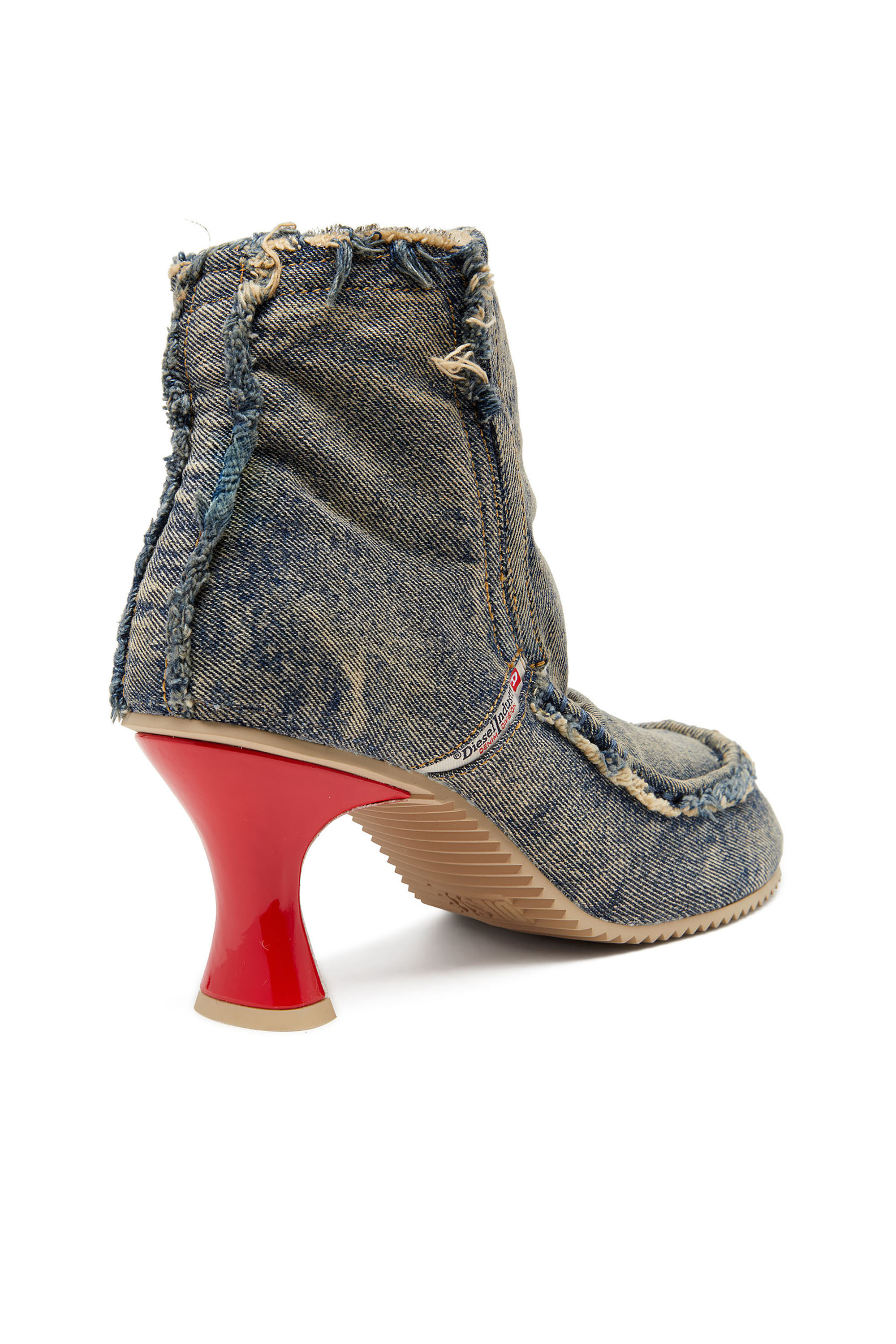Diesel - D-WOODSTOCK HEEL AB, Woman's D-Woodstock - Denim boots with heel in Blue - 4