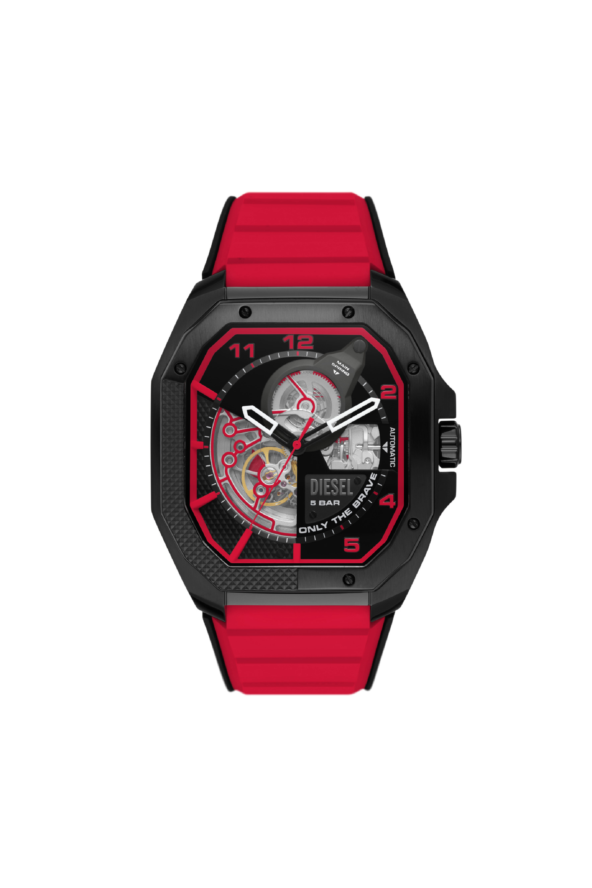 Diesel - Orologio Flayed in silicone - Orologi - Uomo - Rosso