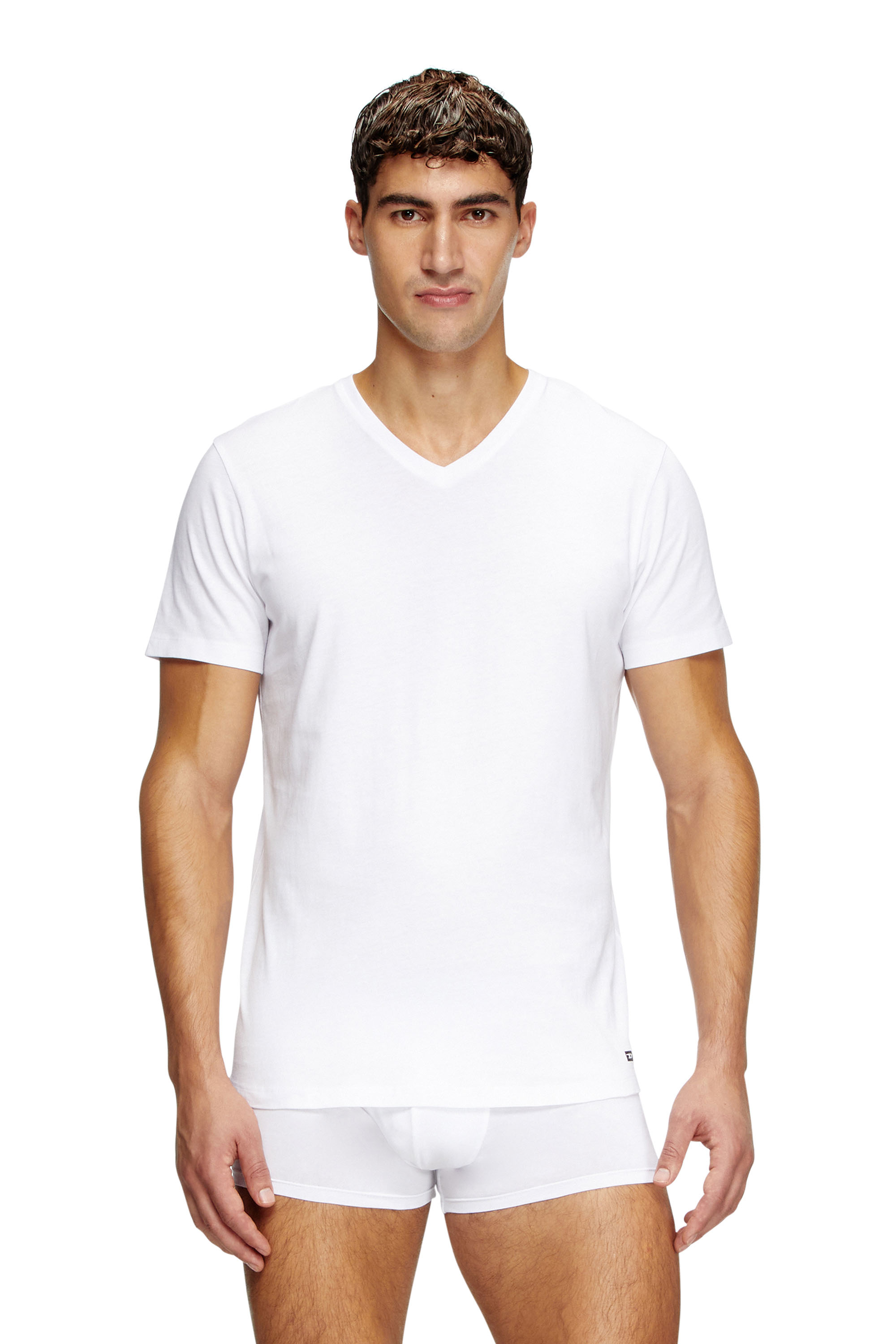 Diesel Homem Branco - Three-Pack Of V-Neck T-Shirts - Tops - Man Pequeno
