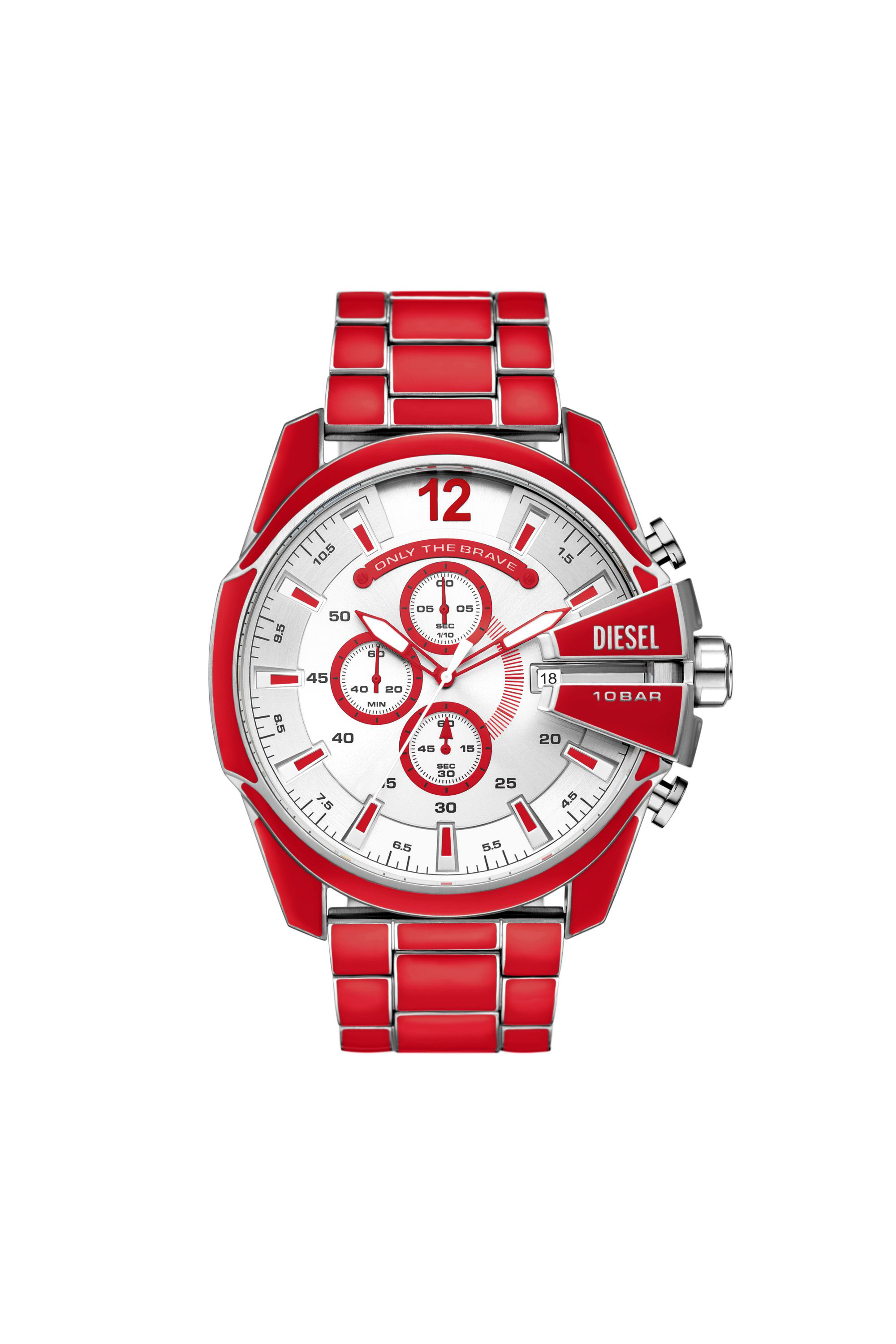 Diesel - Mega Chief red enamel and stainless steel watch - Timeframes - Man - Red