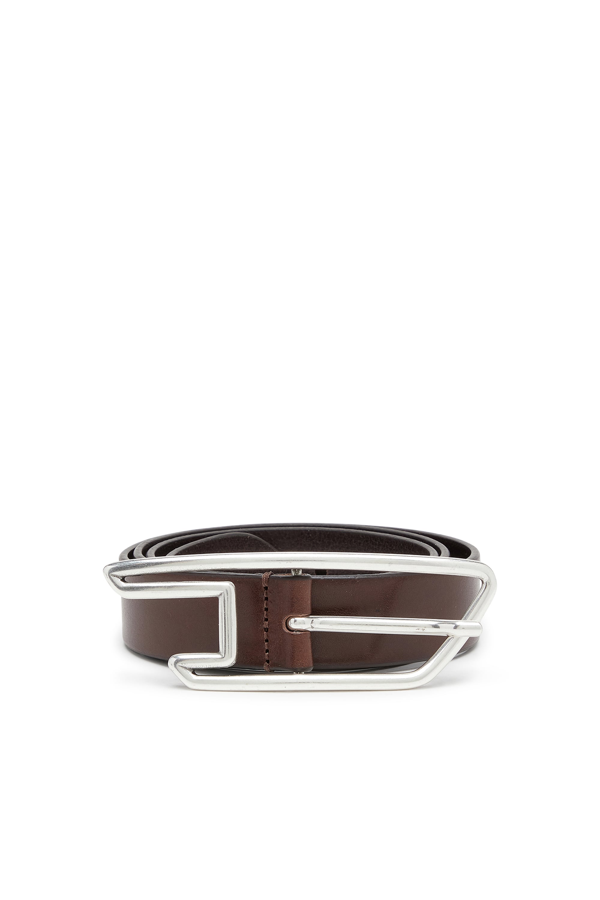 Diesel Unisex Brown - 3Cm Leather Belt With D-Logo Buckle - Belts Size 85