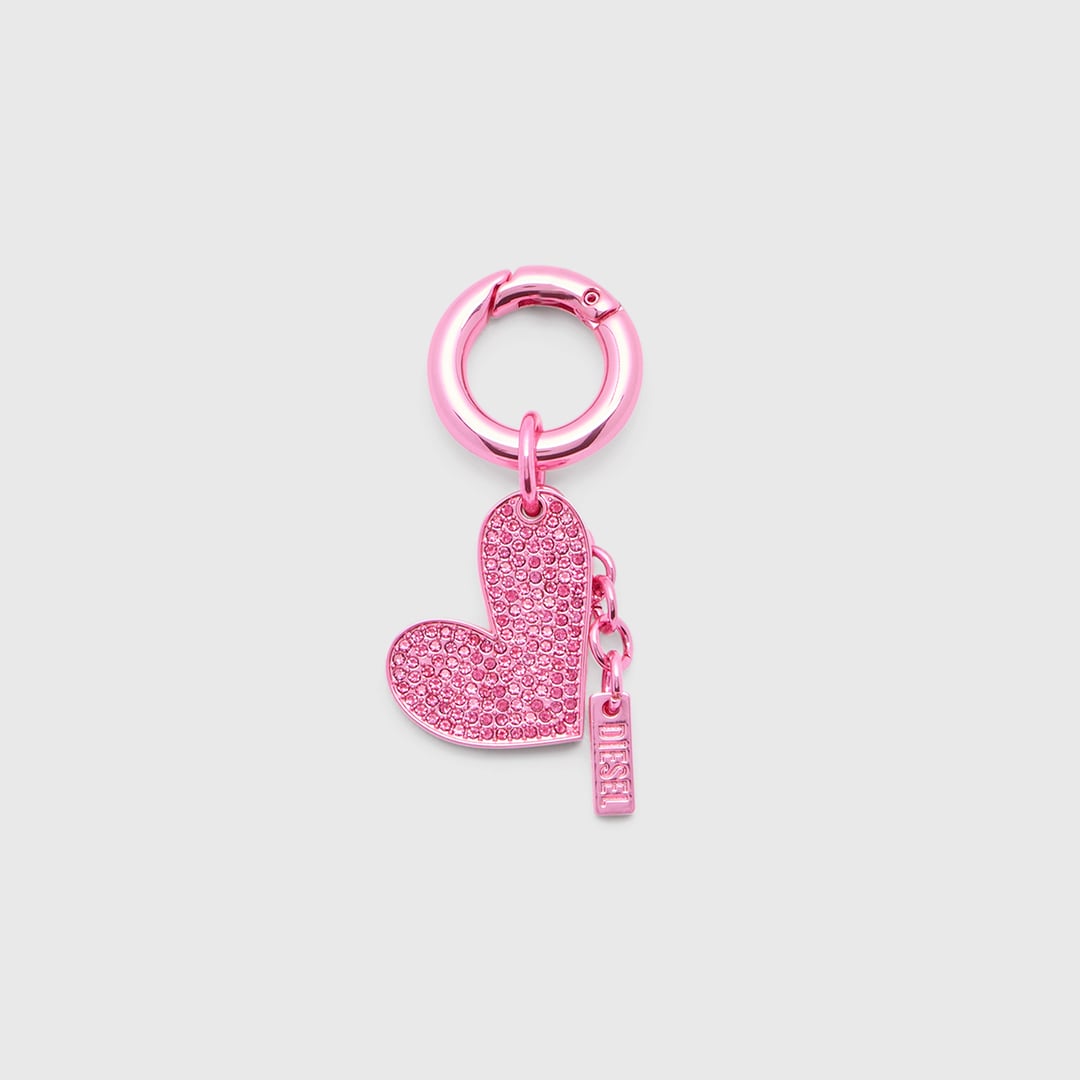 Diesel - Metal heart charm with rhinestones - Charms and Keyrings - Woman - Pink