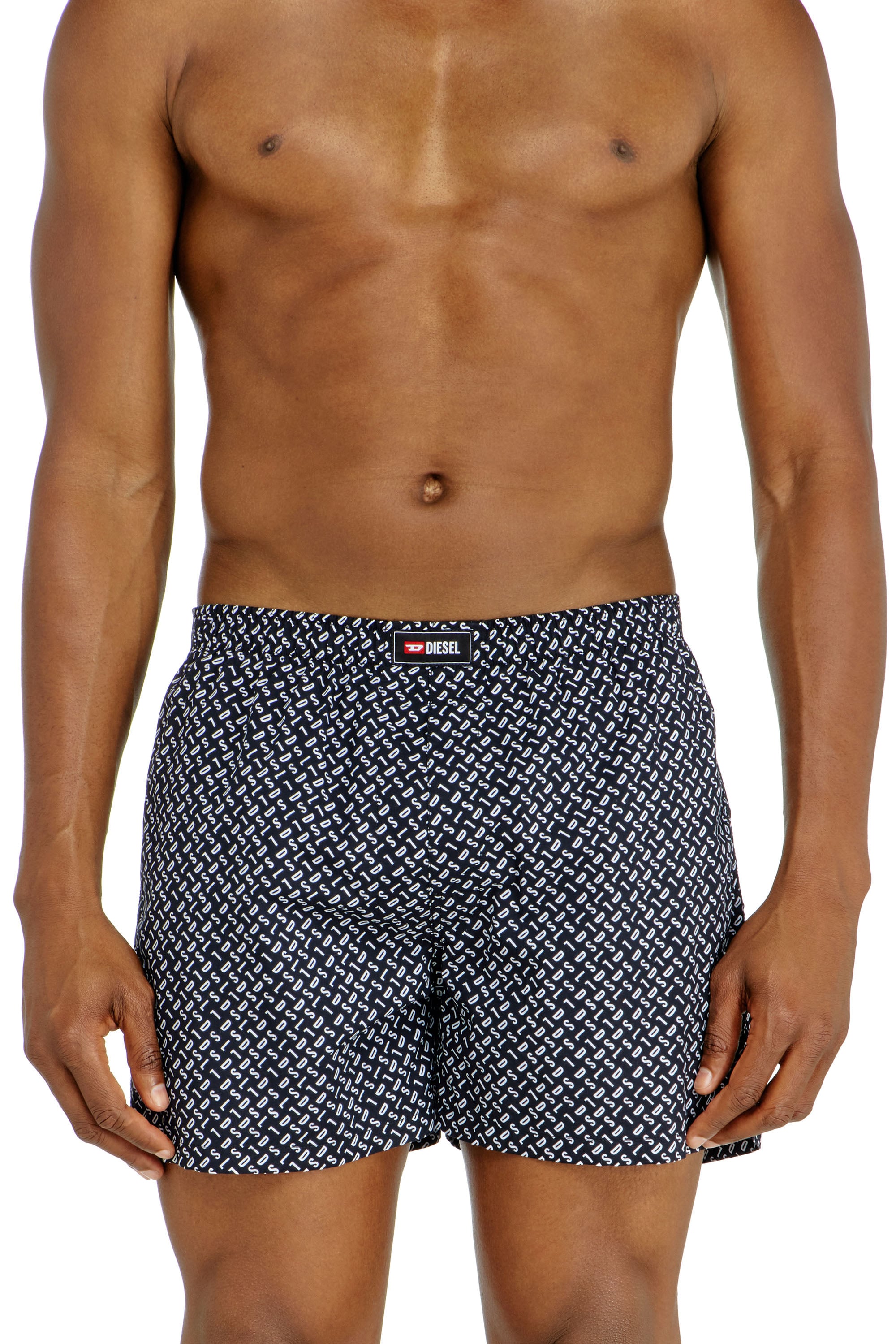 Diesel Mænd Blå - Three-Pack Cotton Boxers Solid And All-Over Dsl Print - Boxer Briefs - Man Extra Stor