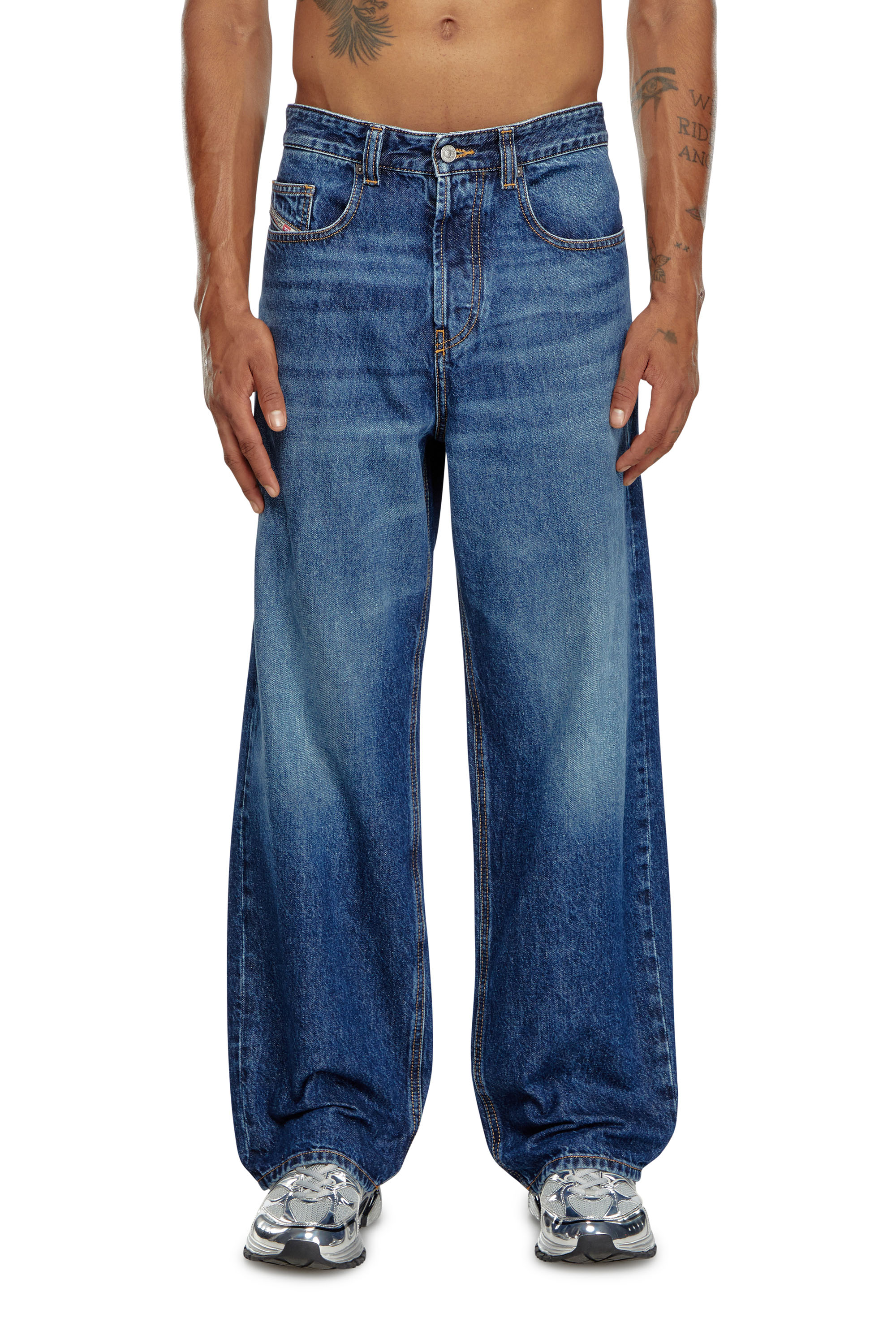 Shop Diesel Relaxed Jeans In Blue