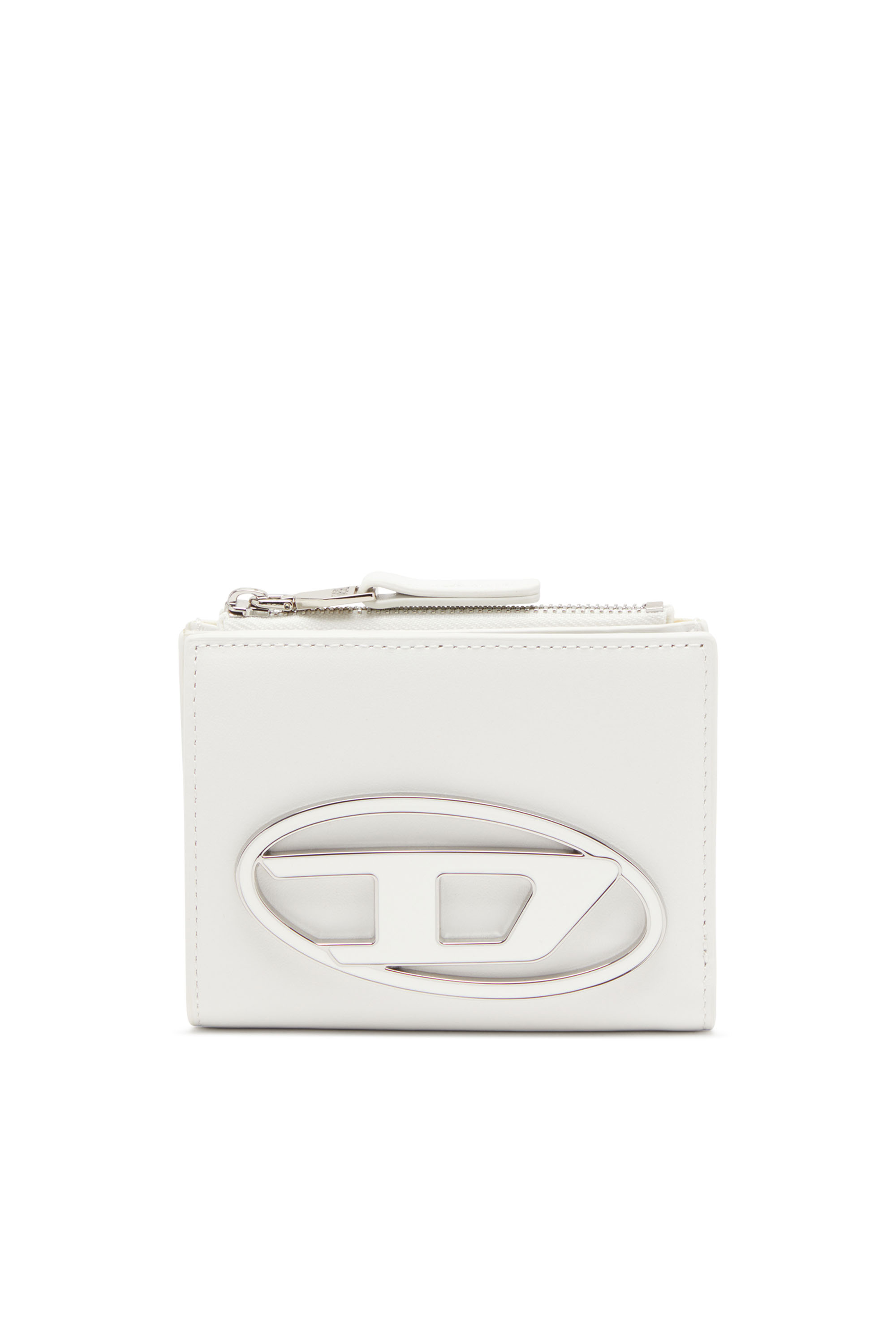 Diesel Mulher Branco - Leather Wallet With Logo Plaque - Wallets - Woman Uni