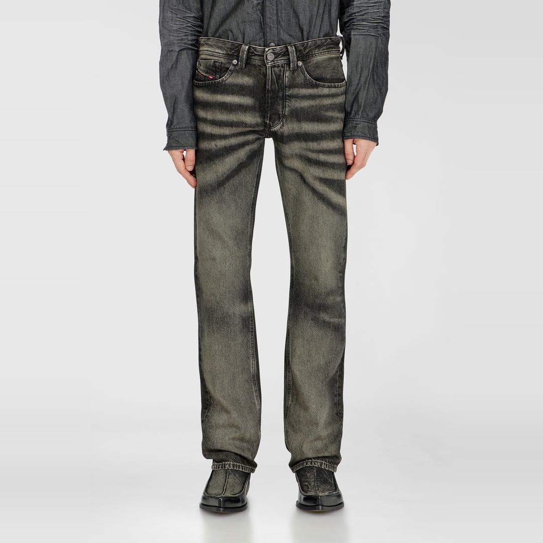 Diesel Regular Jeans Low Waist 1985 Larkee, Black/Dark grey, Button fly