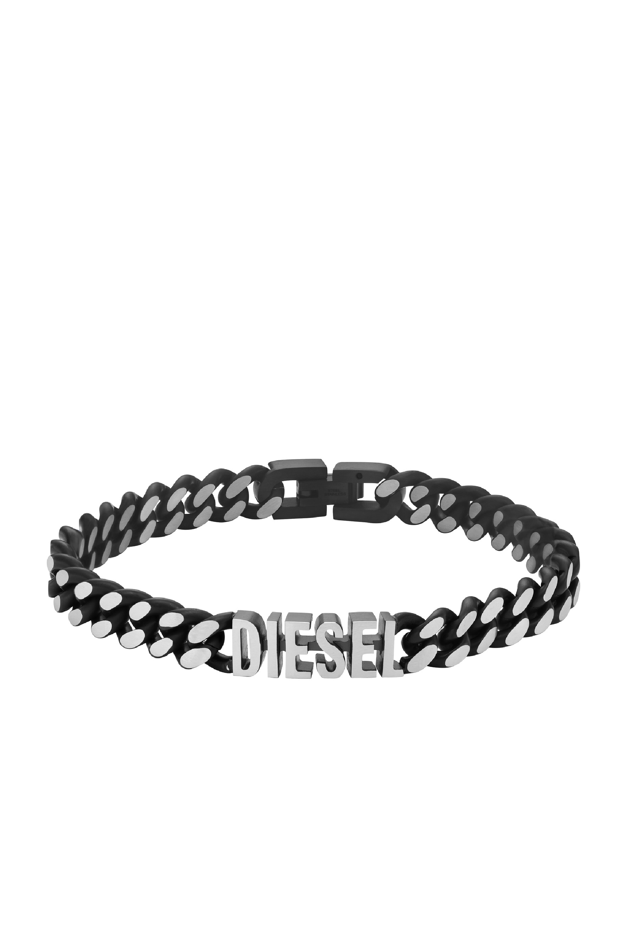 Diesel - Black stainless steel chain necklace - Bracelets - Man - Black