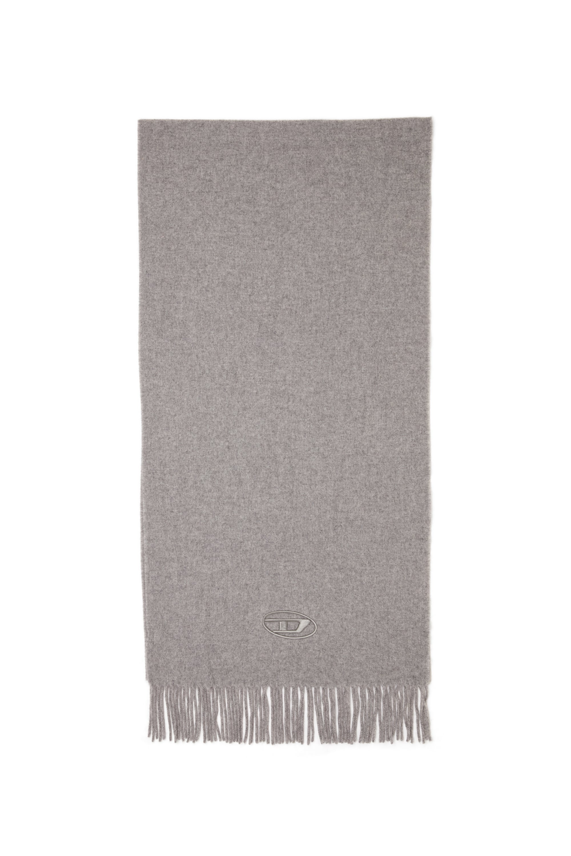 Diesel - Wool-blend scarf with fringed edges - Scarf - Man - Grey