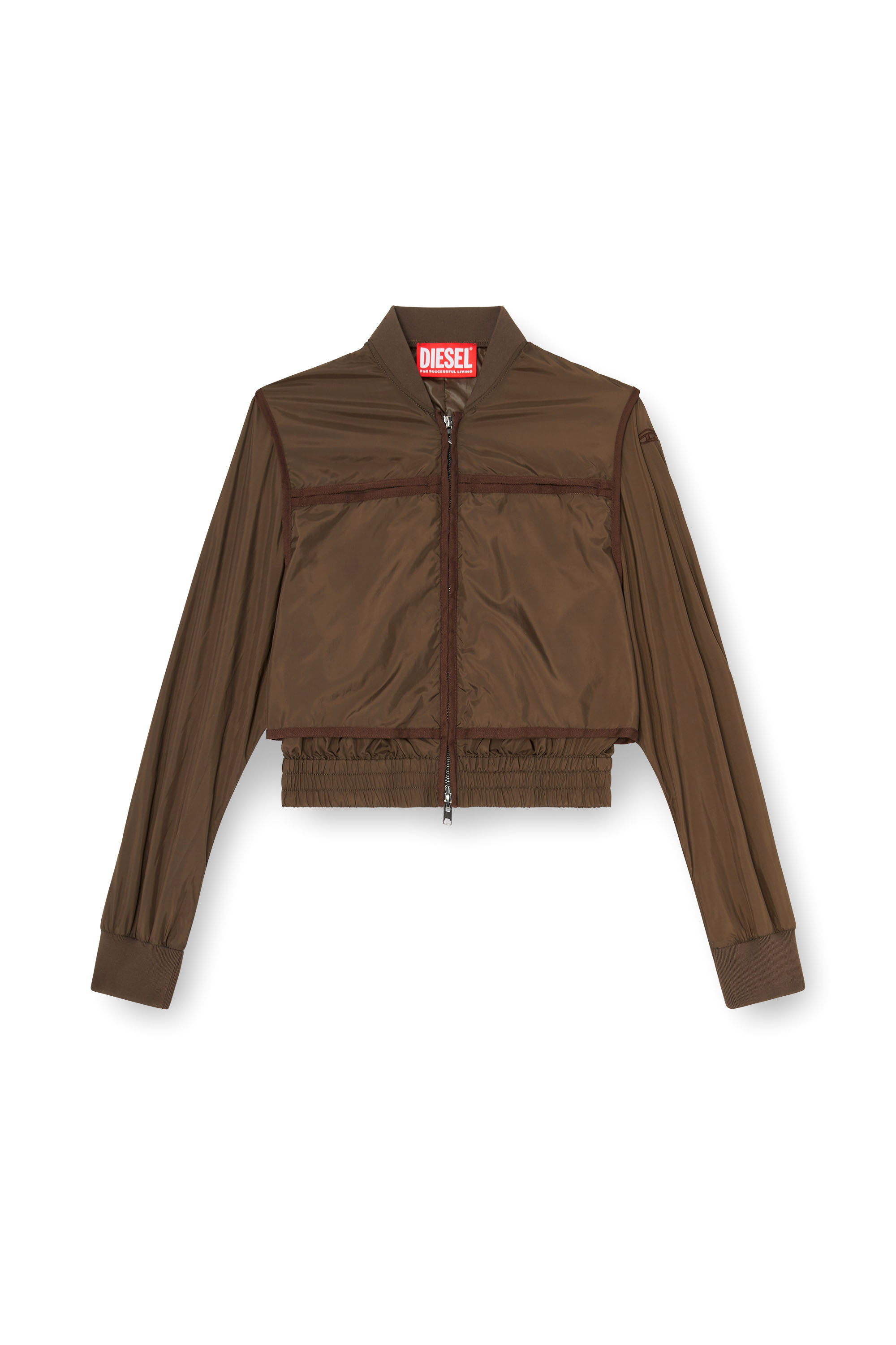 Diesel - G-OTHAM, Woman's Nylon jacket with tonal taping in Brown - 3