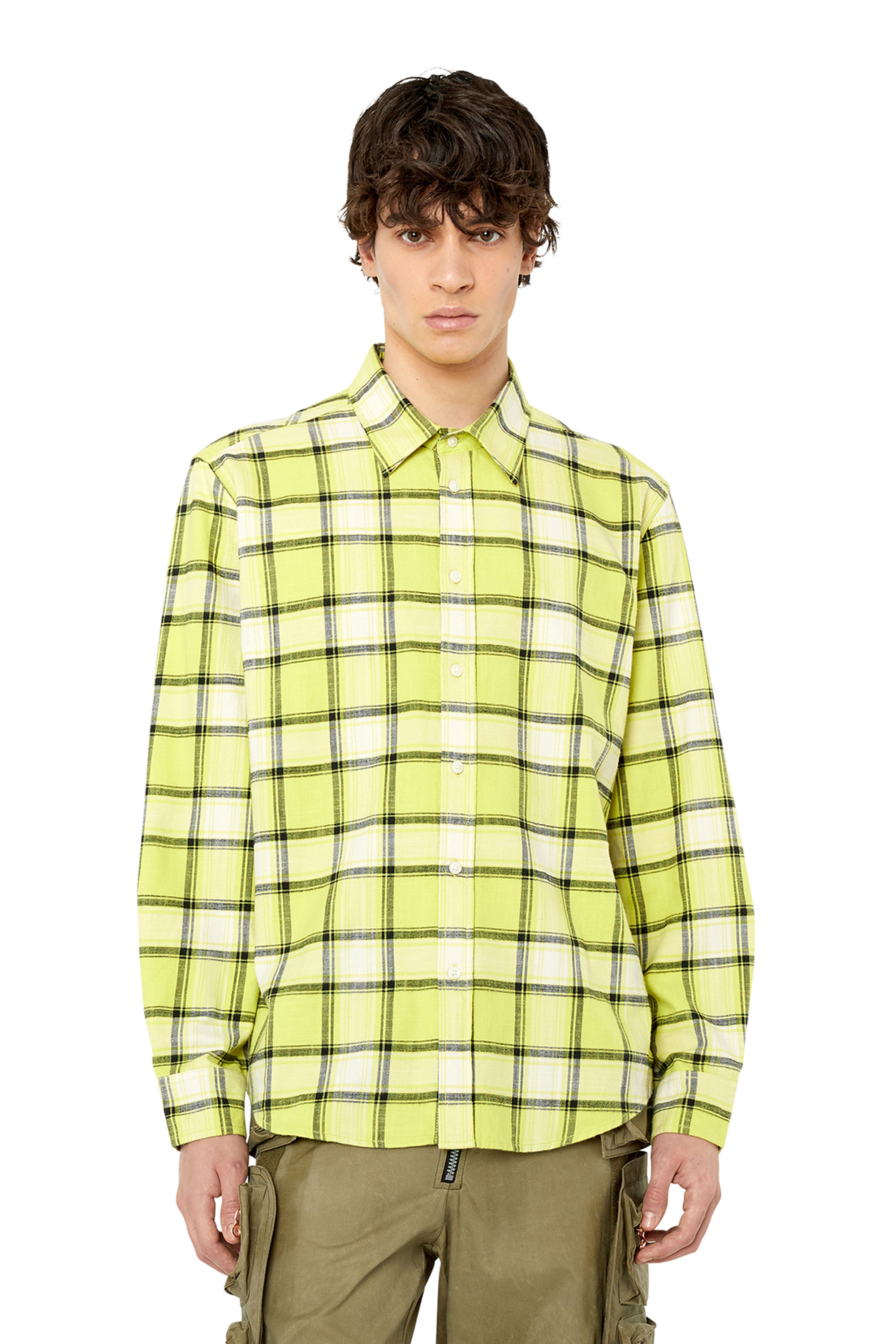 Diesel Check Flannel Shirt In Yellow