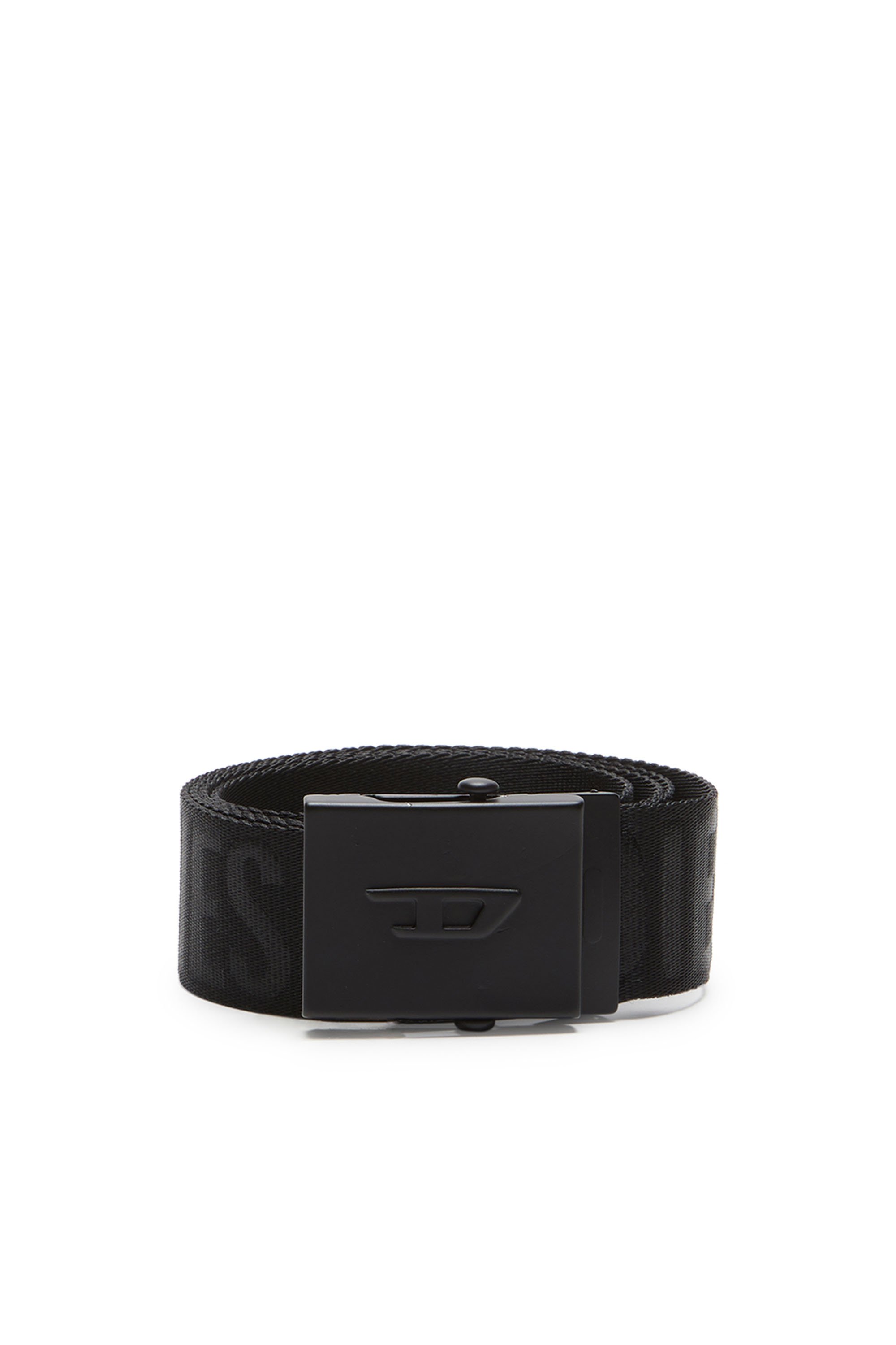 Diesel - Cinturón de cinta con logotipo grabado - Cinturones - Hombre - Negro