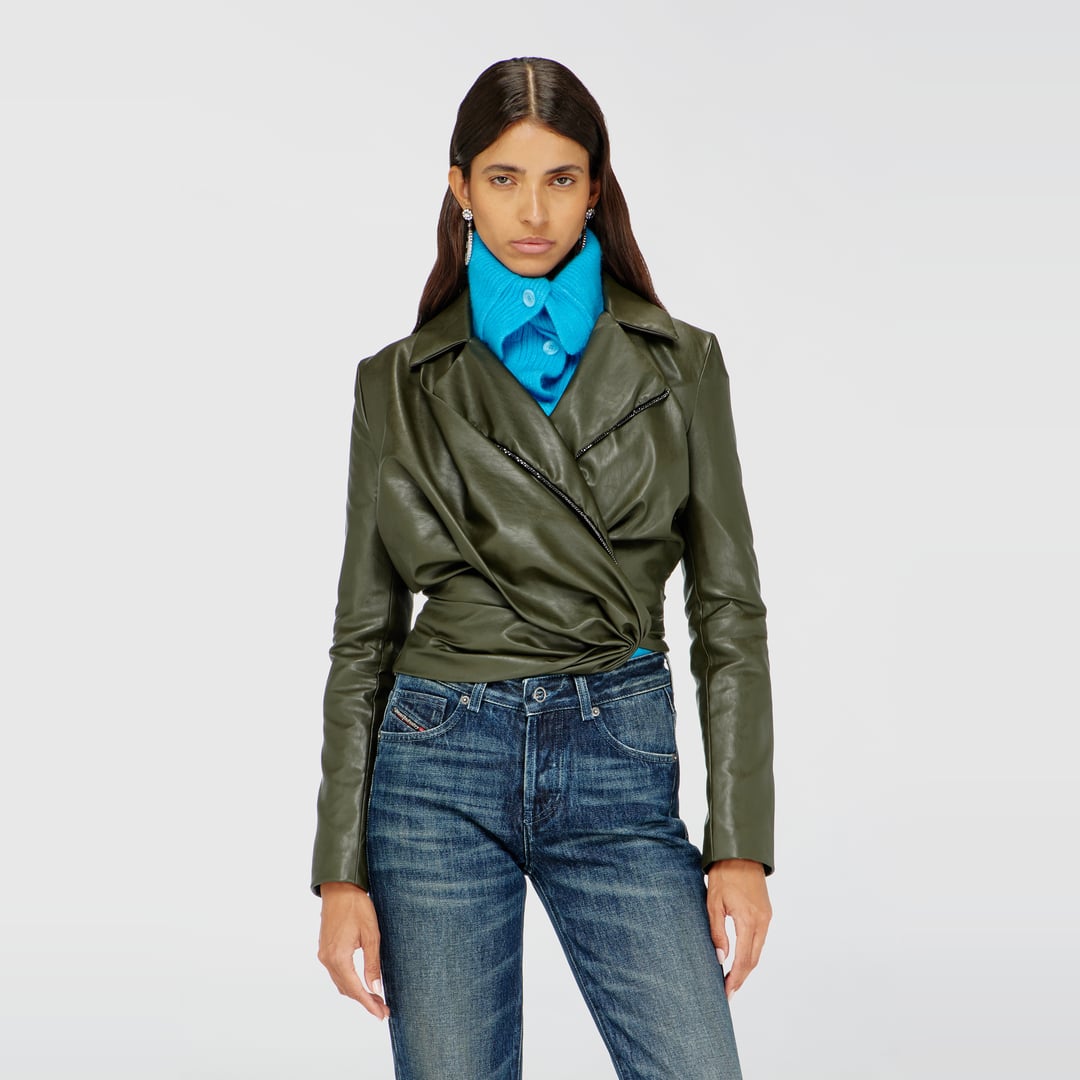 Diesel - Draped wrap-effect jacket - Jackets - Woman - Green