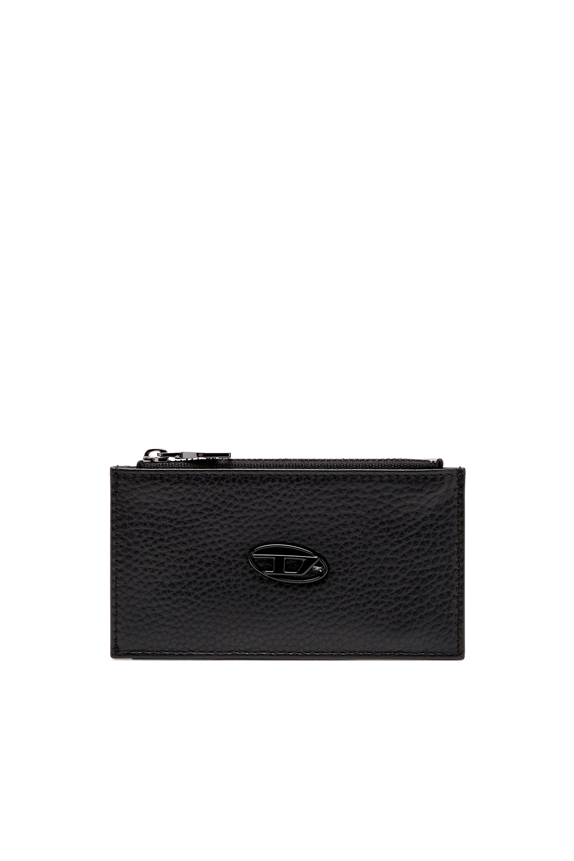 Diesel Men's Black - Flat Card Holder In Grainy Leather - Card Cases - Man Uni