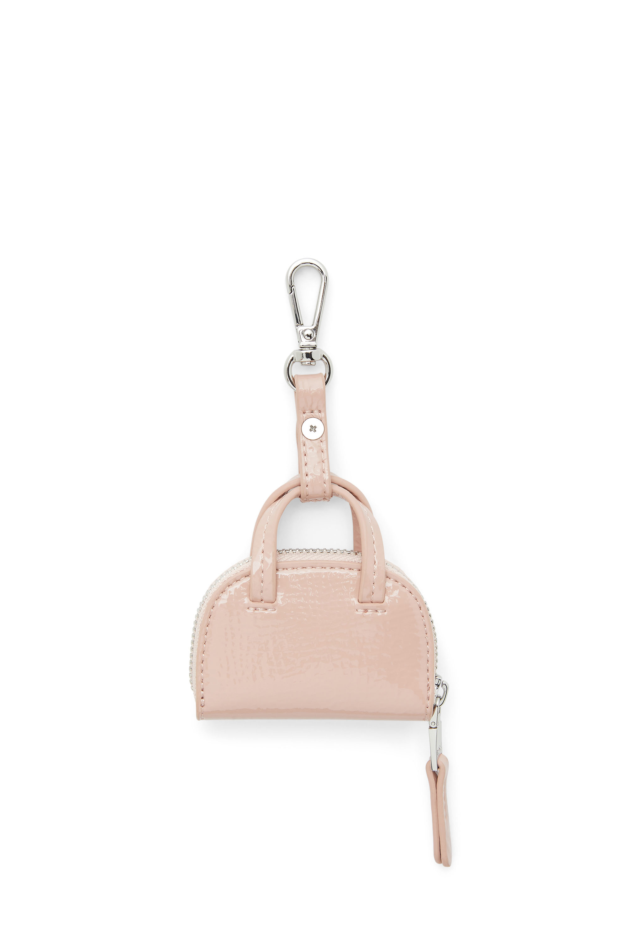 Diesel - 1DR DOME CHARMS, Woman's Bag charm in glossy, crinkled naplak in Pink - 3