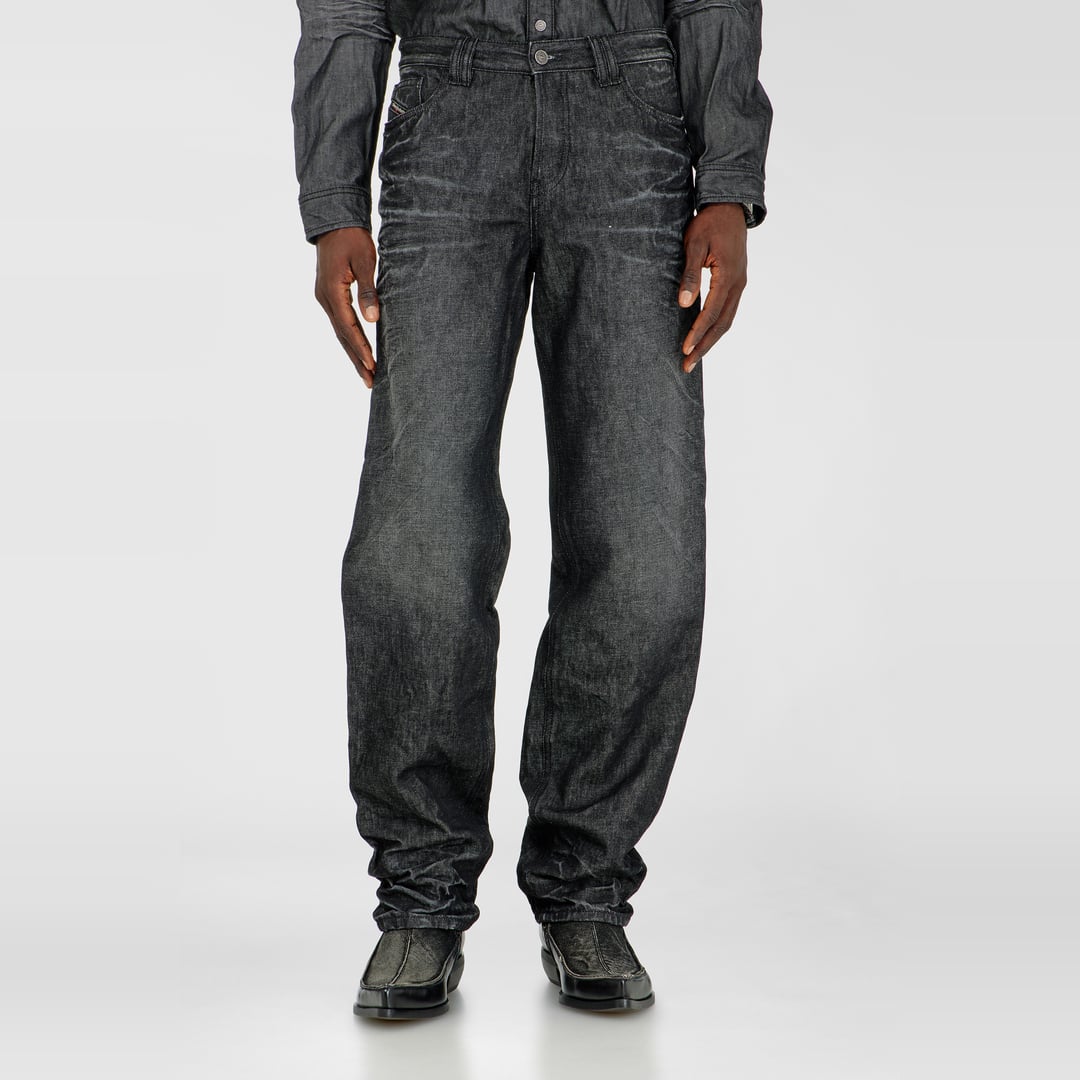 Diesel Regular Jeans High Waist 1991 D-Voeed, Black/Dark grey, Button fly