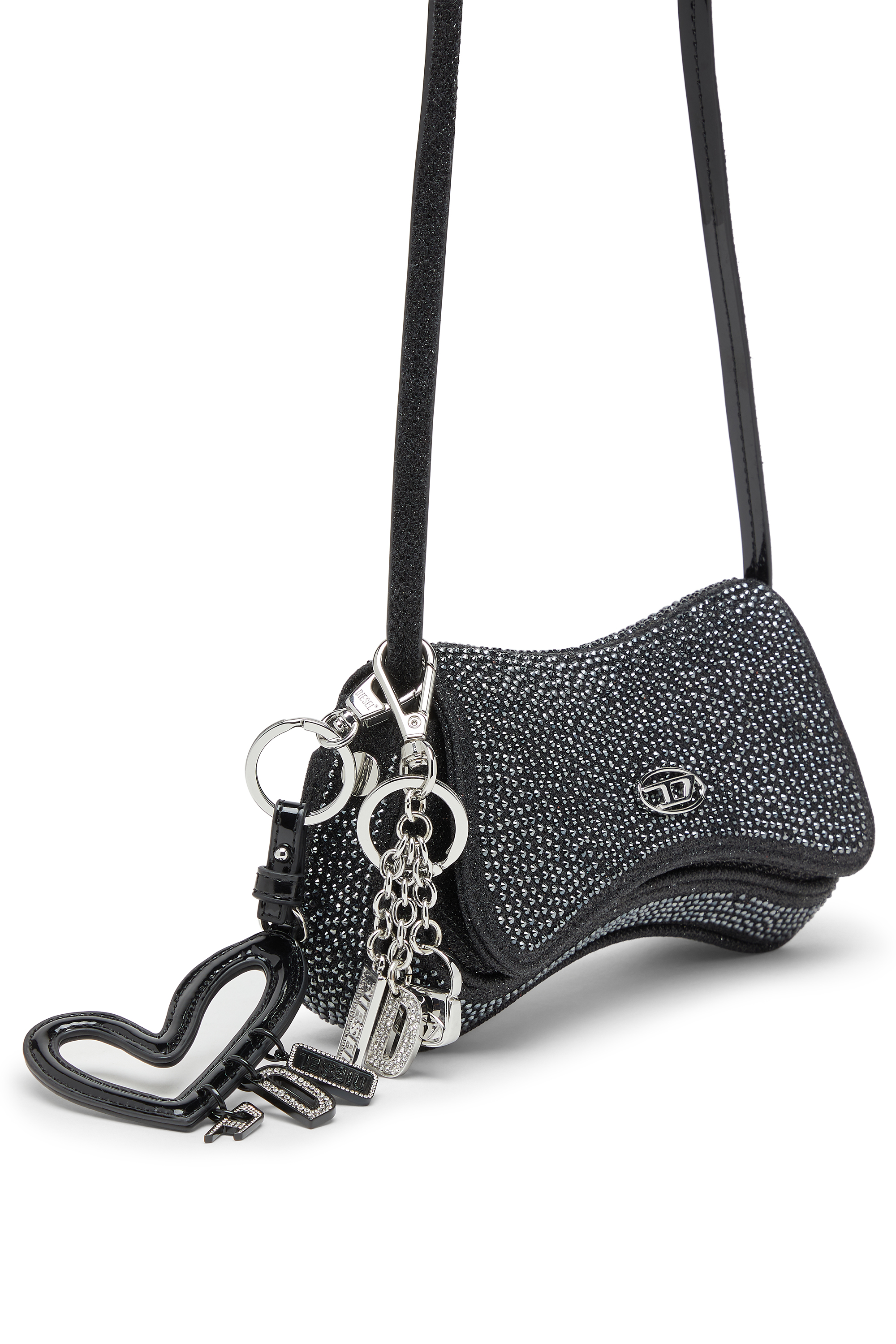 Diesel - PLAY CROSSBODY XS, Woman's Play-Small crossbody bag with crystal in Black - 2