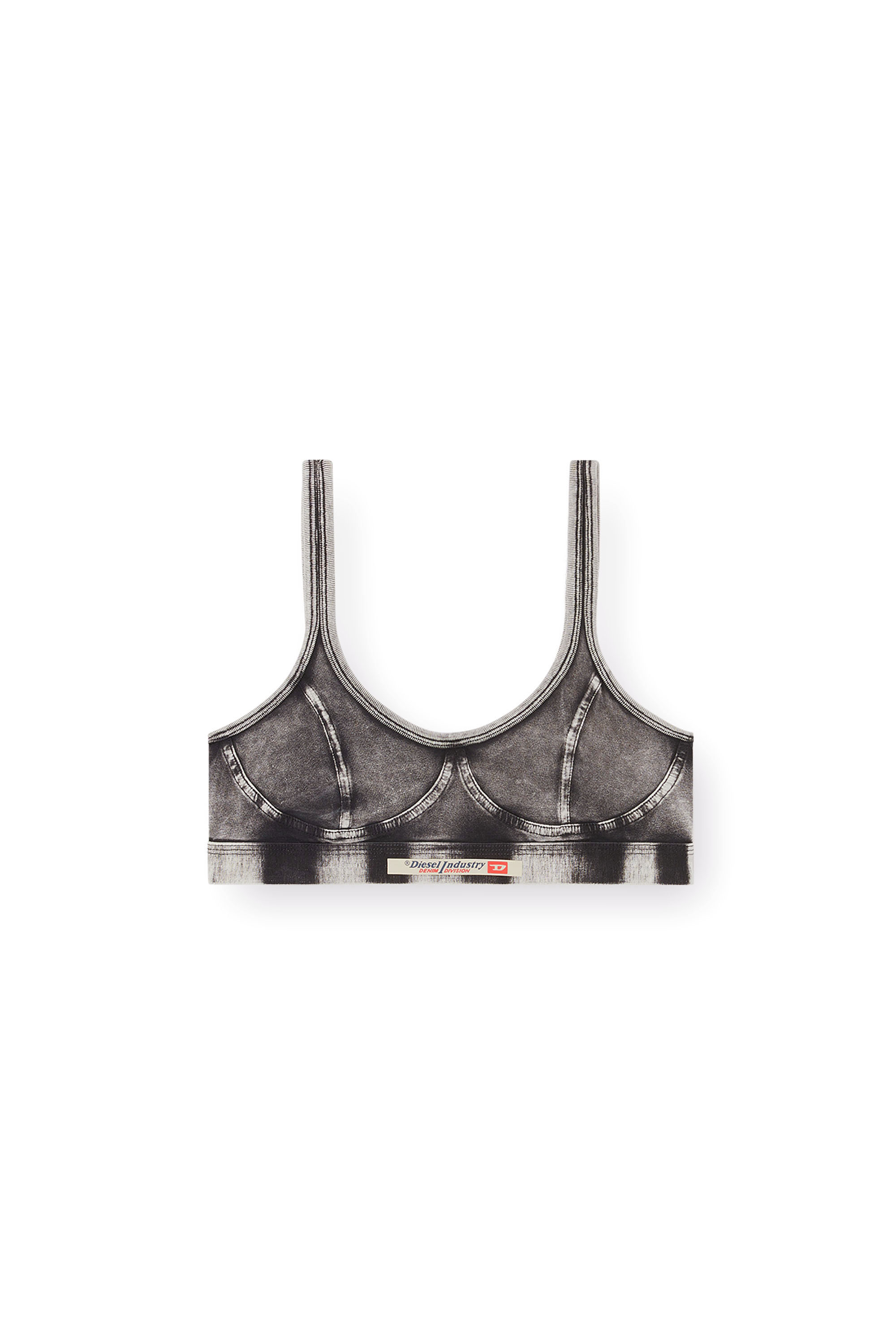 Diesel - KASSIE-DNM, Woman's Bralette in denim-effect jersey in Black - 3