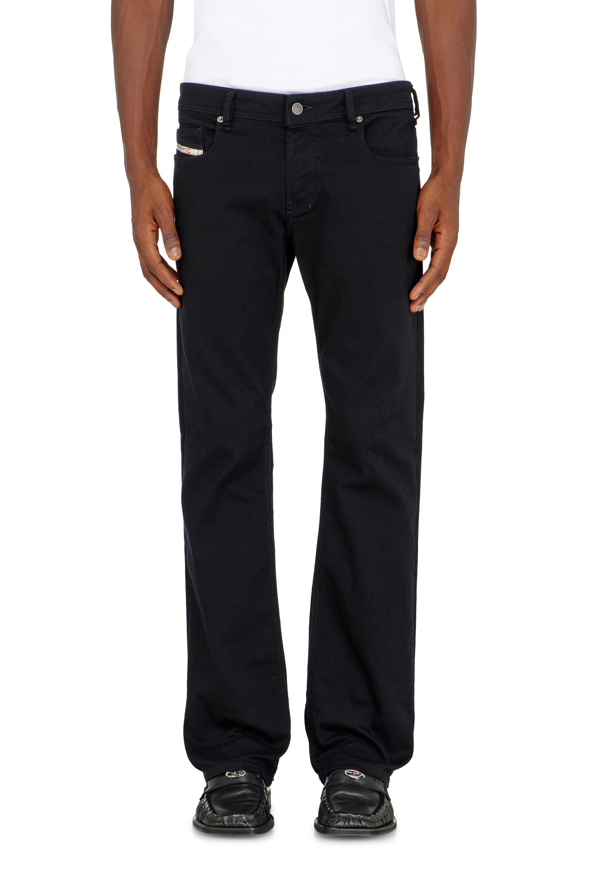 Diesel Nero Uomo Jeans Bootcut Vita Bassa 2007 Zatiny, /Grigio Scuro, Chiusura Con Bottoni Taglia 30
