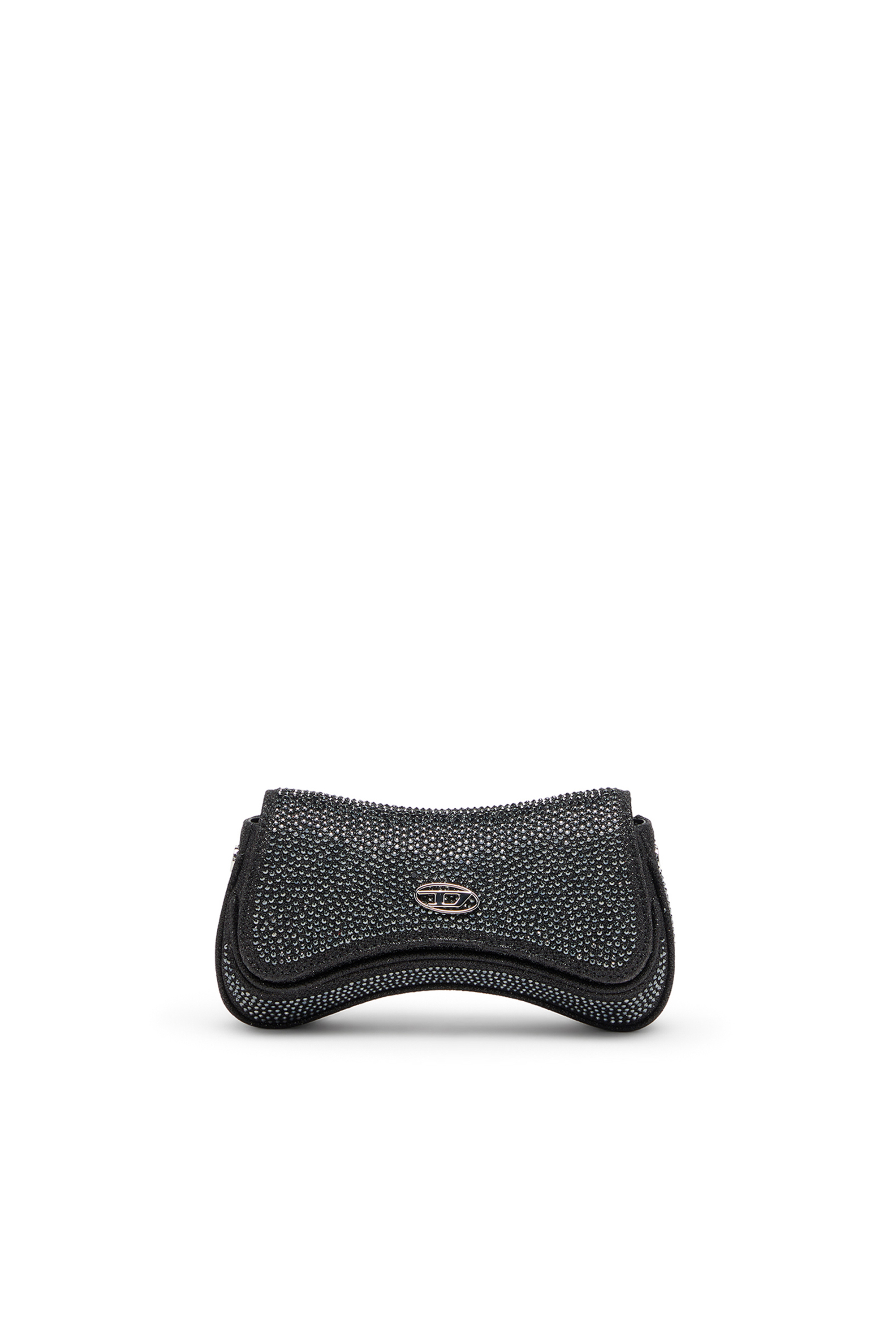 Diesel Play-mini Crossbody Bag In Crystal Lurex In Black