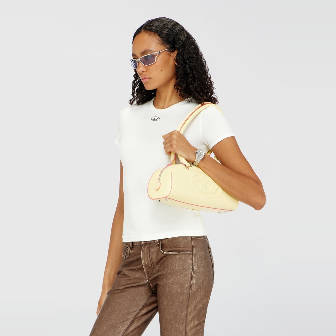 Diesel - Slim T-shirt with metallic Oval D - T-Shirts - Woman - White