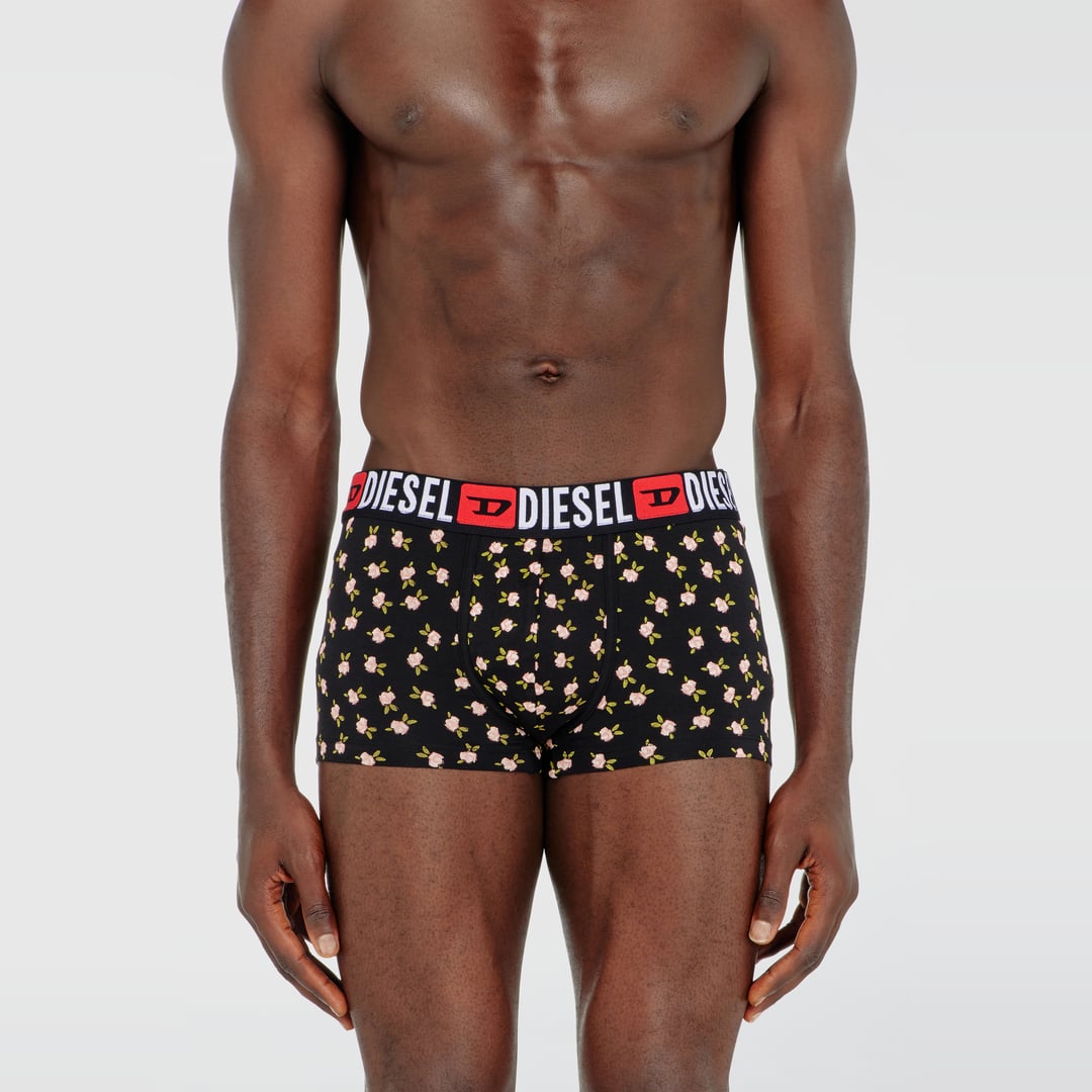 Diesel - Three-pack of stretch cotton trunks with floral print - Trunks - Man - Black