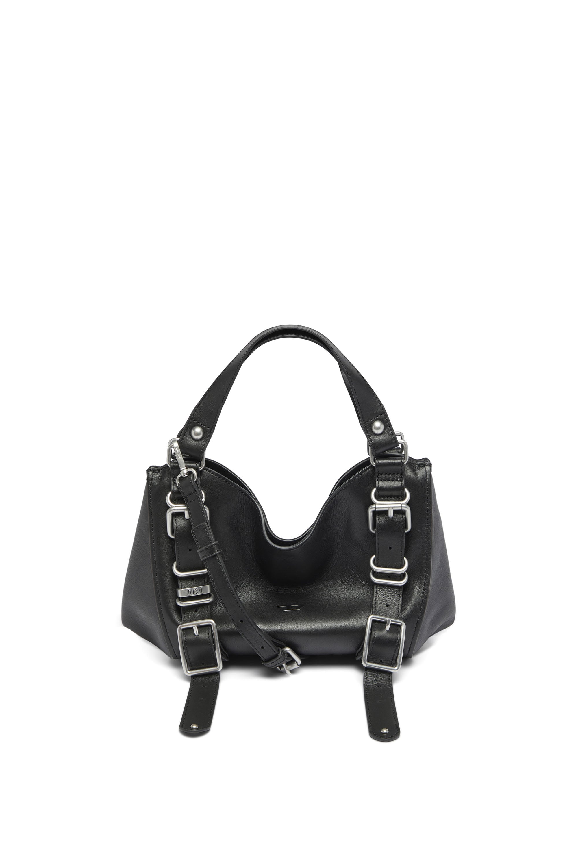 Diesel - D-One-Small top-handle bag in treated leather - Handbags - Woman - Black