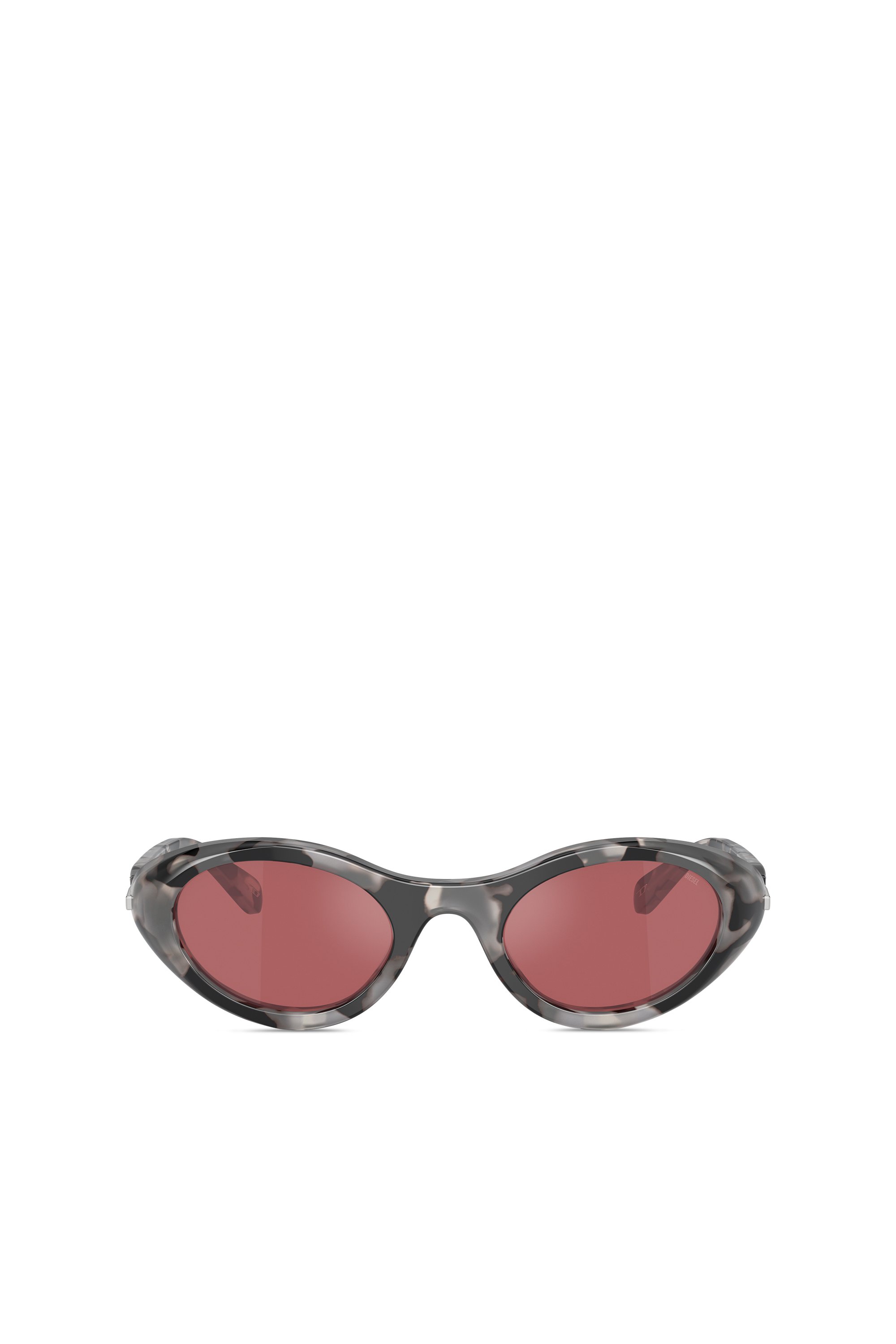 Shop Diesel Oval Shape Sunglasses In Acetate In Multicolor