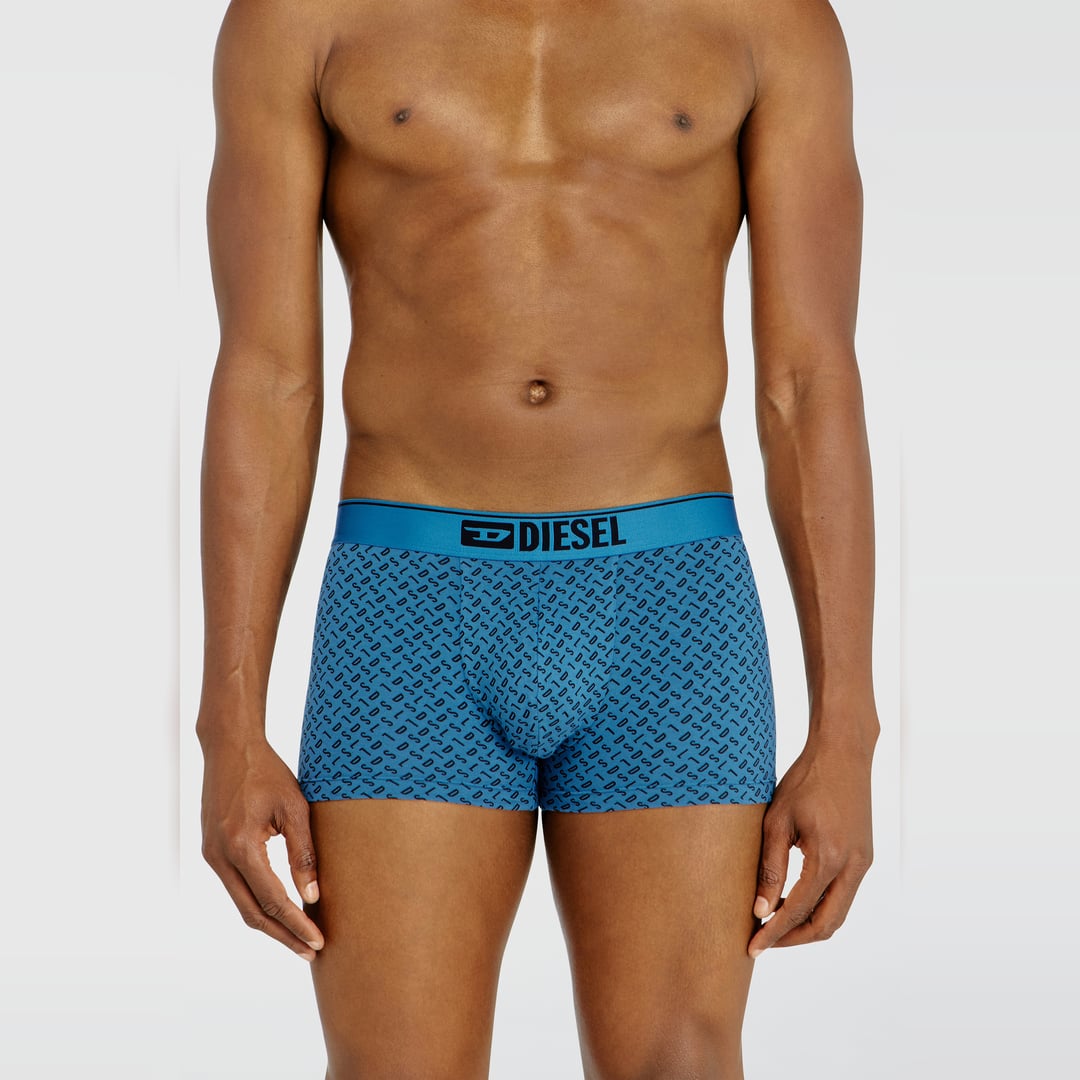 Diesel - Three-pack of stretch cotton trunks with monogram - Trunks - Man - Blue