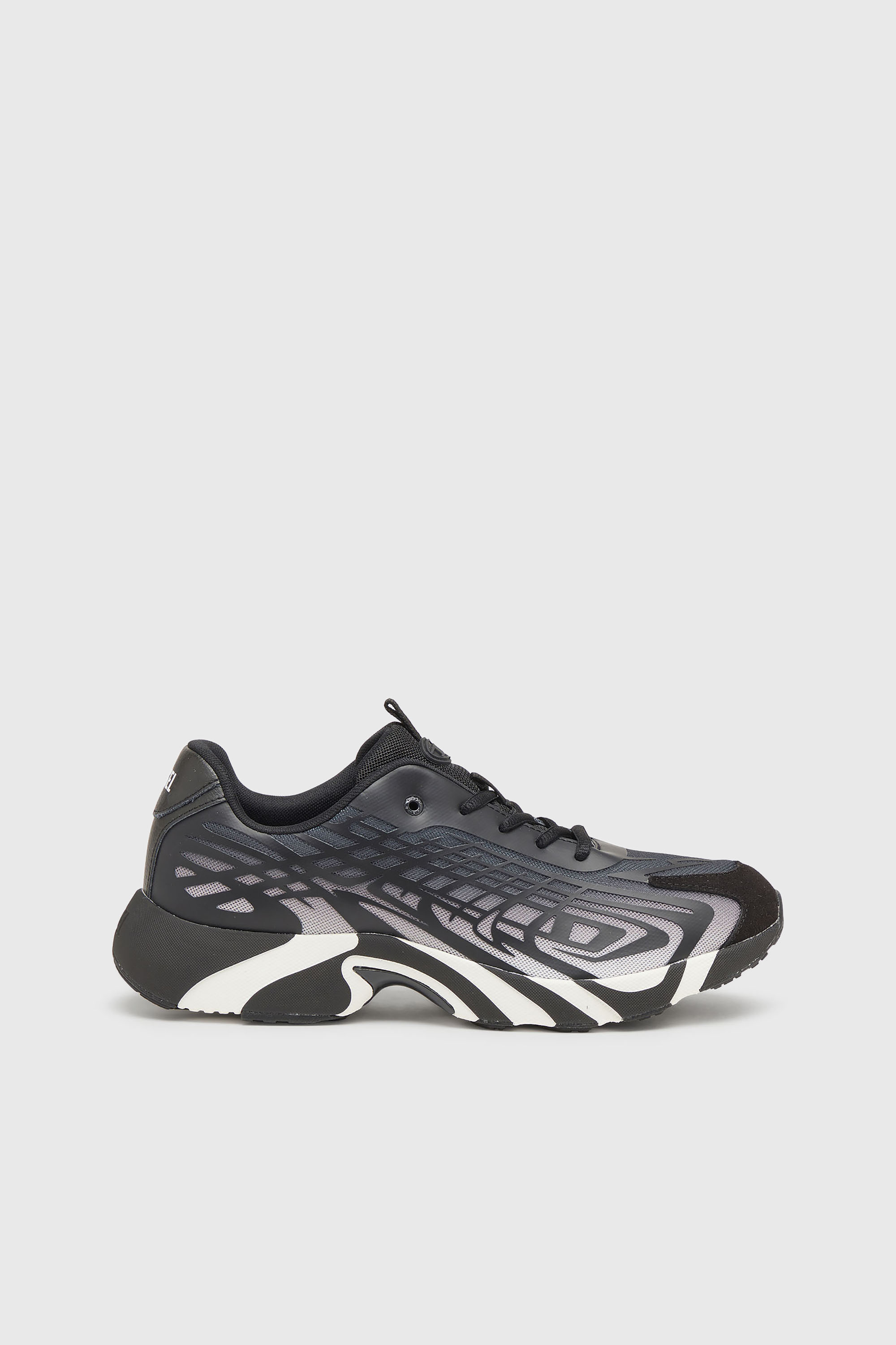 Diesel - D-Vit-Sneakers in striped dégradé mesh - Sneakers - Man - Black