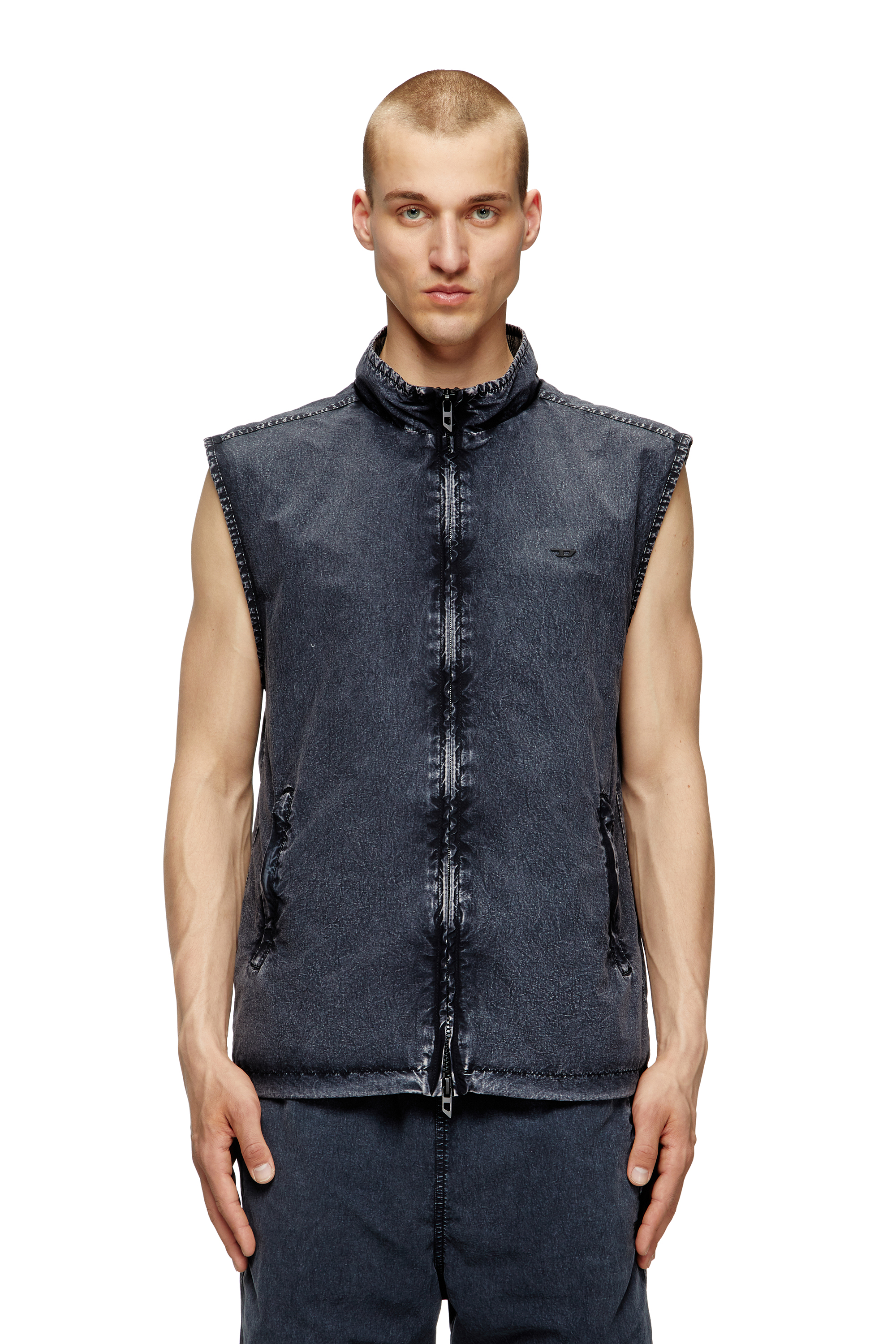 Diesel Blu Uomo - Gilet In Nylon Taslan Riciclato - Giacche Taglia 48