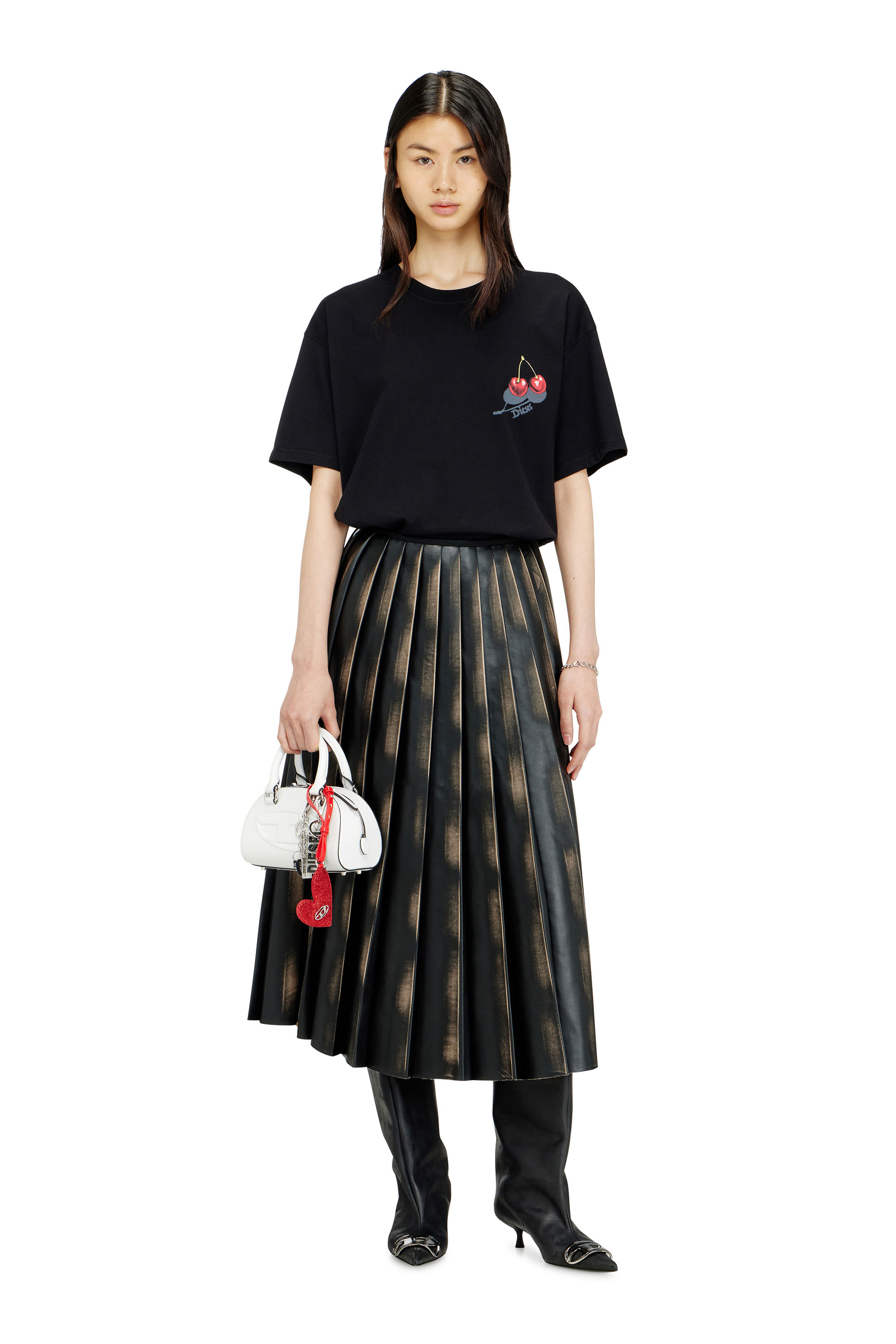 Diesel - SV-T-NORM-CHER, Unisex's Cotton T-shirt with cherry graphic in Black - 6