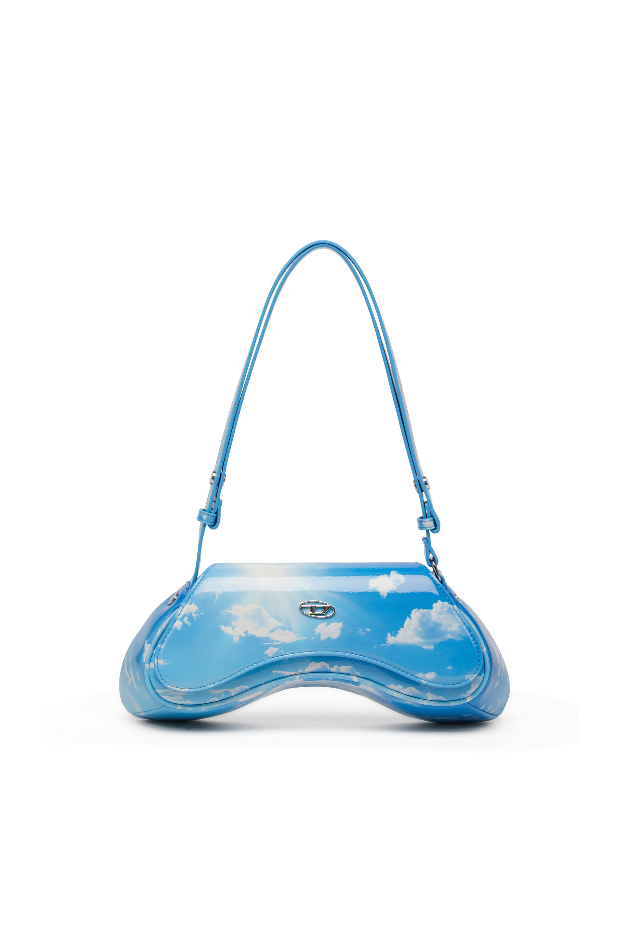 Diesel - Play-Shoulder bag in printed glossy PU - Shoulder Bags - Woman - Blue
