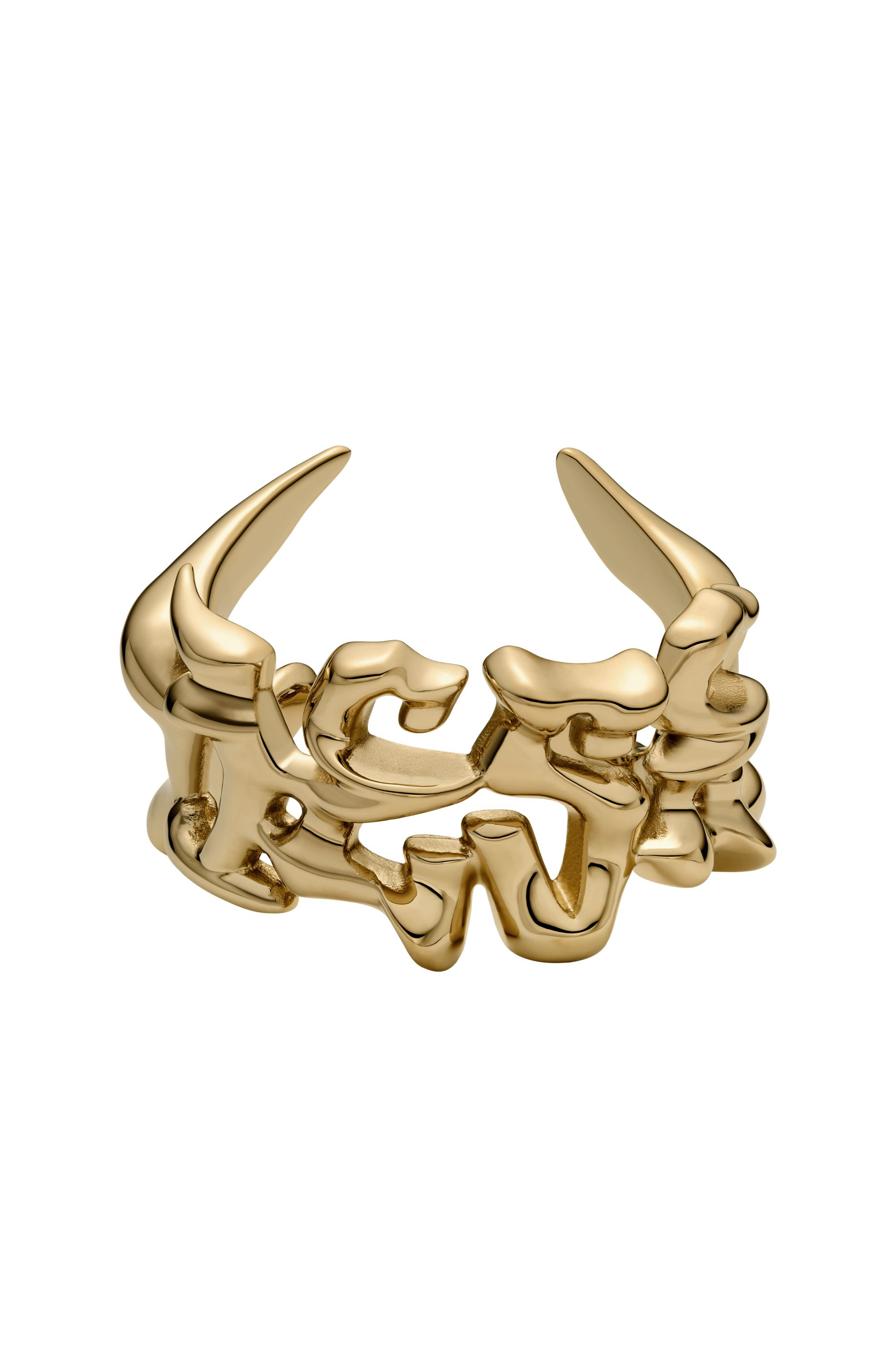 Diesel Stainless Steel Cuff Bracelet In Gold