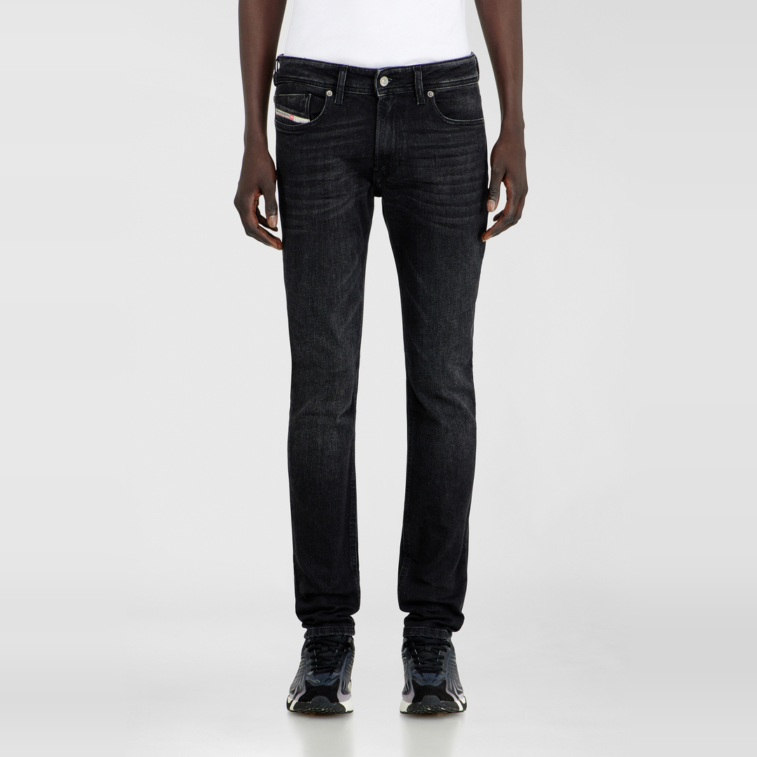 Diesel Jeans Skinny Taille Basse 1979 Sleenker, Noir/Gris foncé, Fermeture zippée