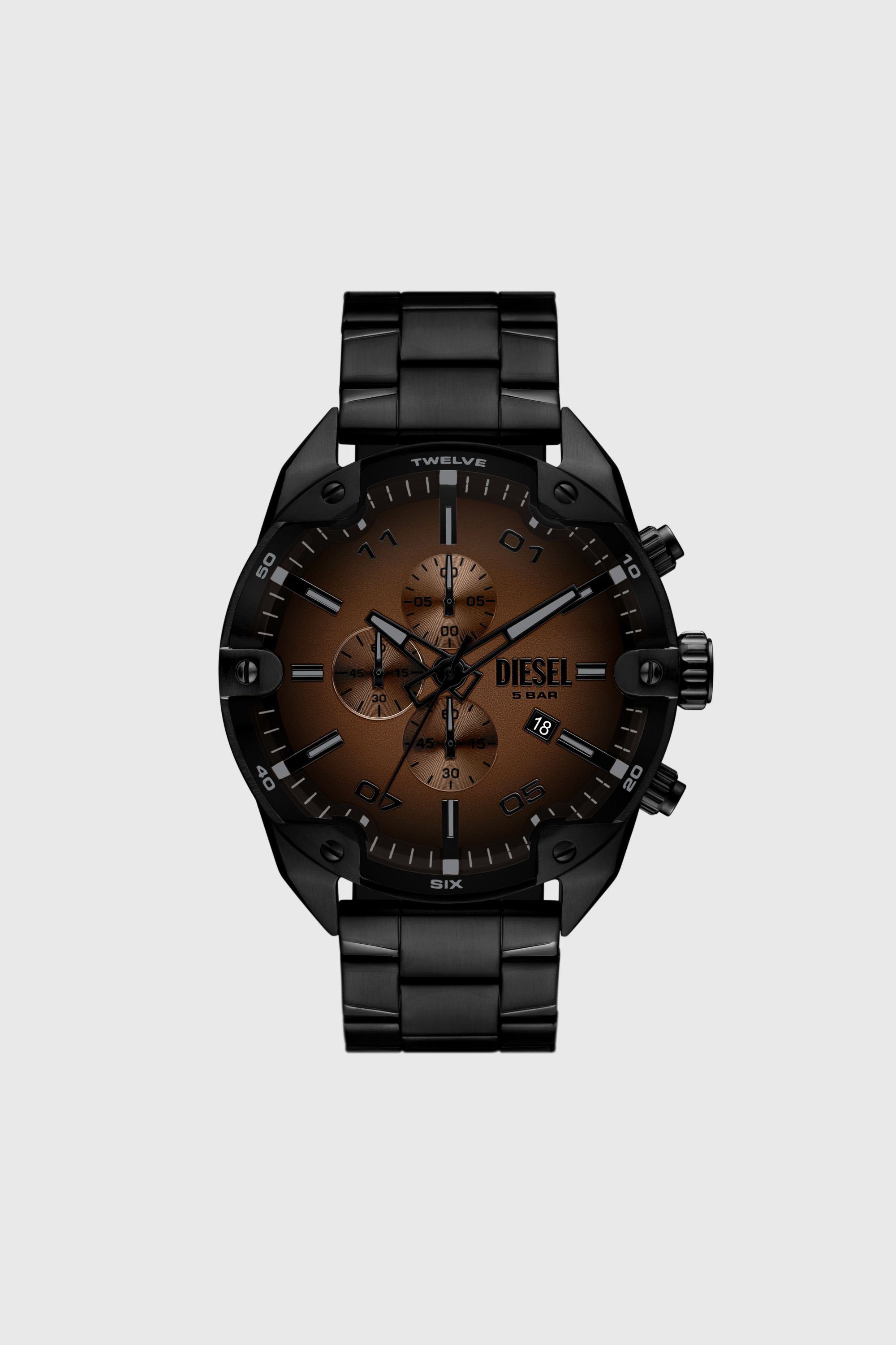 Diesel - Spiked black stainless steel watch - Timeframes - Man - Black