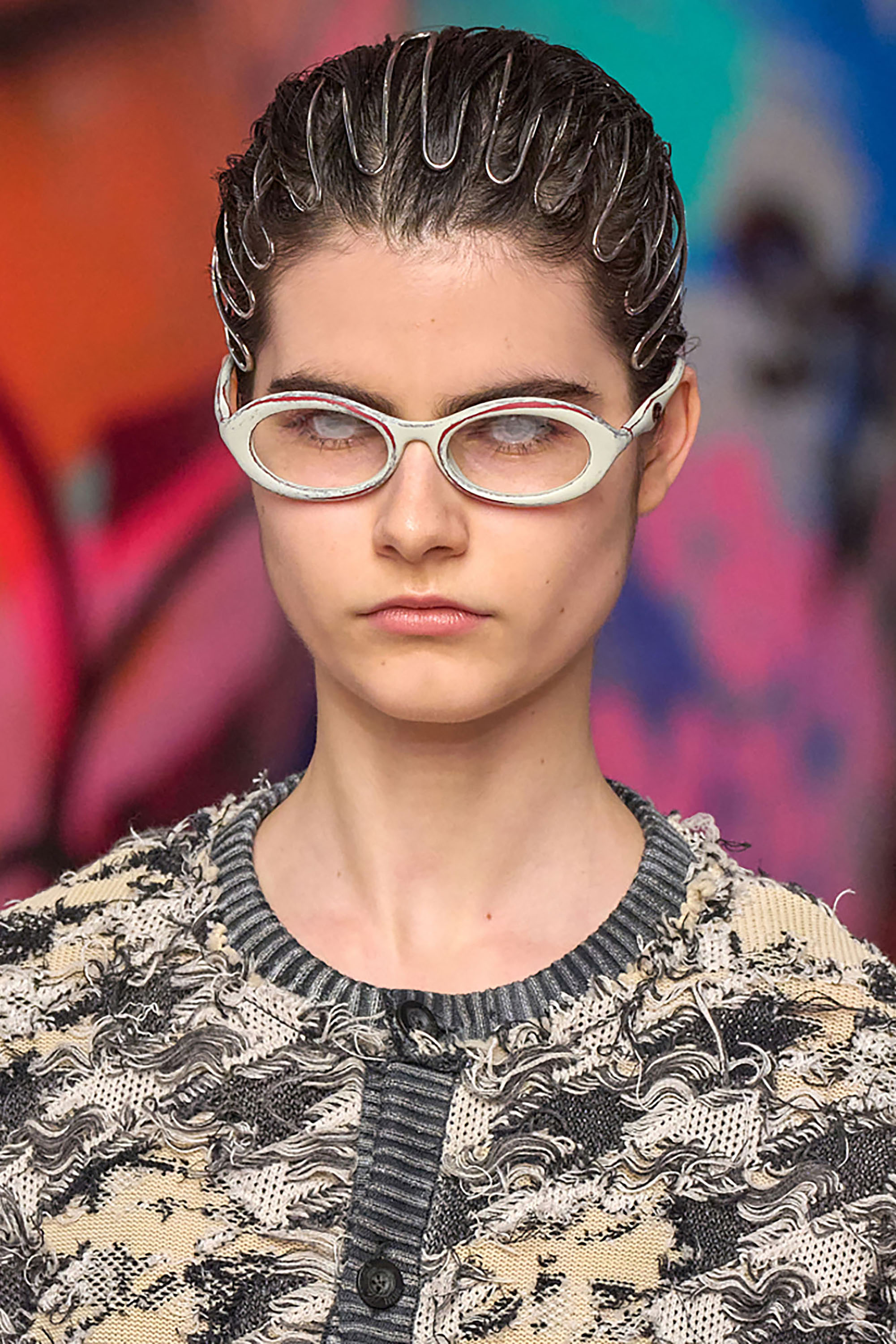 Diesel - VOLT-D HEADBAND, Woman's Cage headband with Oval D logos in Silver - 3