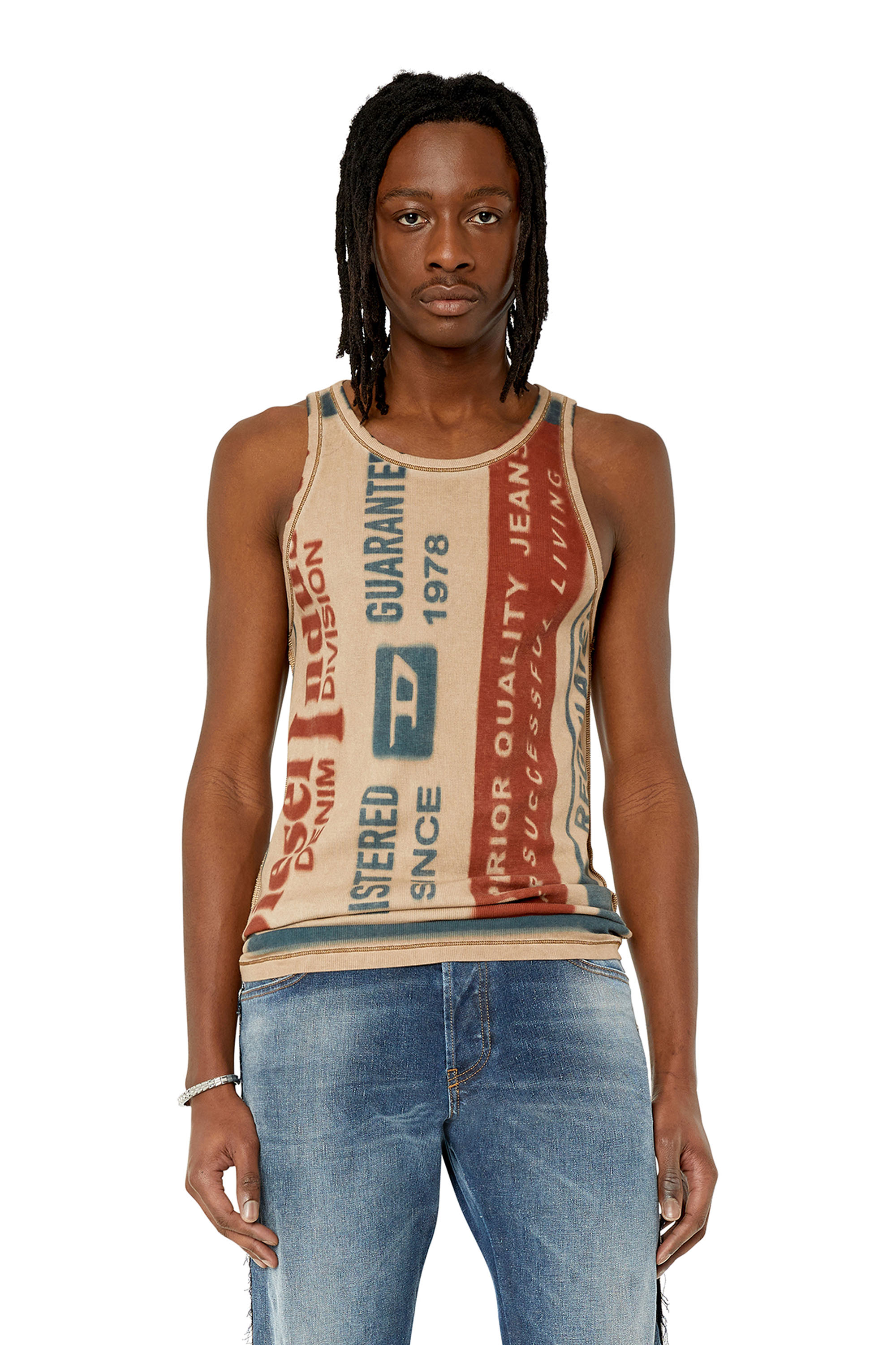 Diesel - Canotta con stampa patch jacron - T-Shirts - Uomo - Multicolor