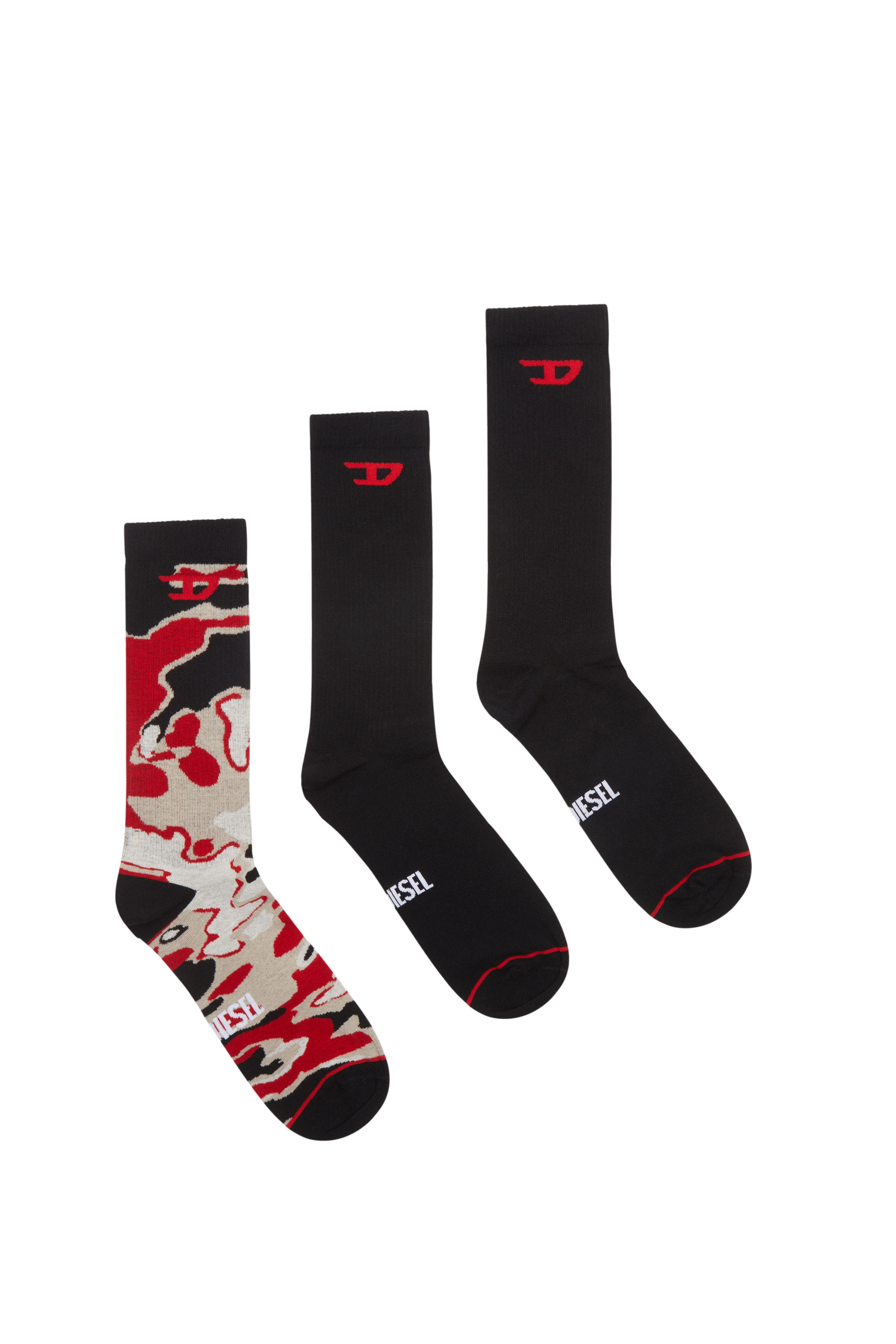 Diesel - Three-pack of plain and patterned socks - Socks - Man - Multicolor