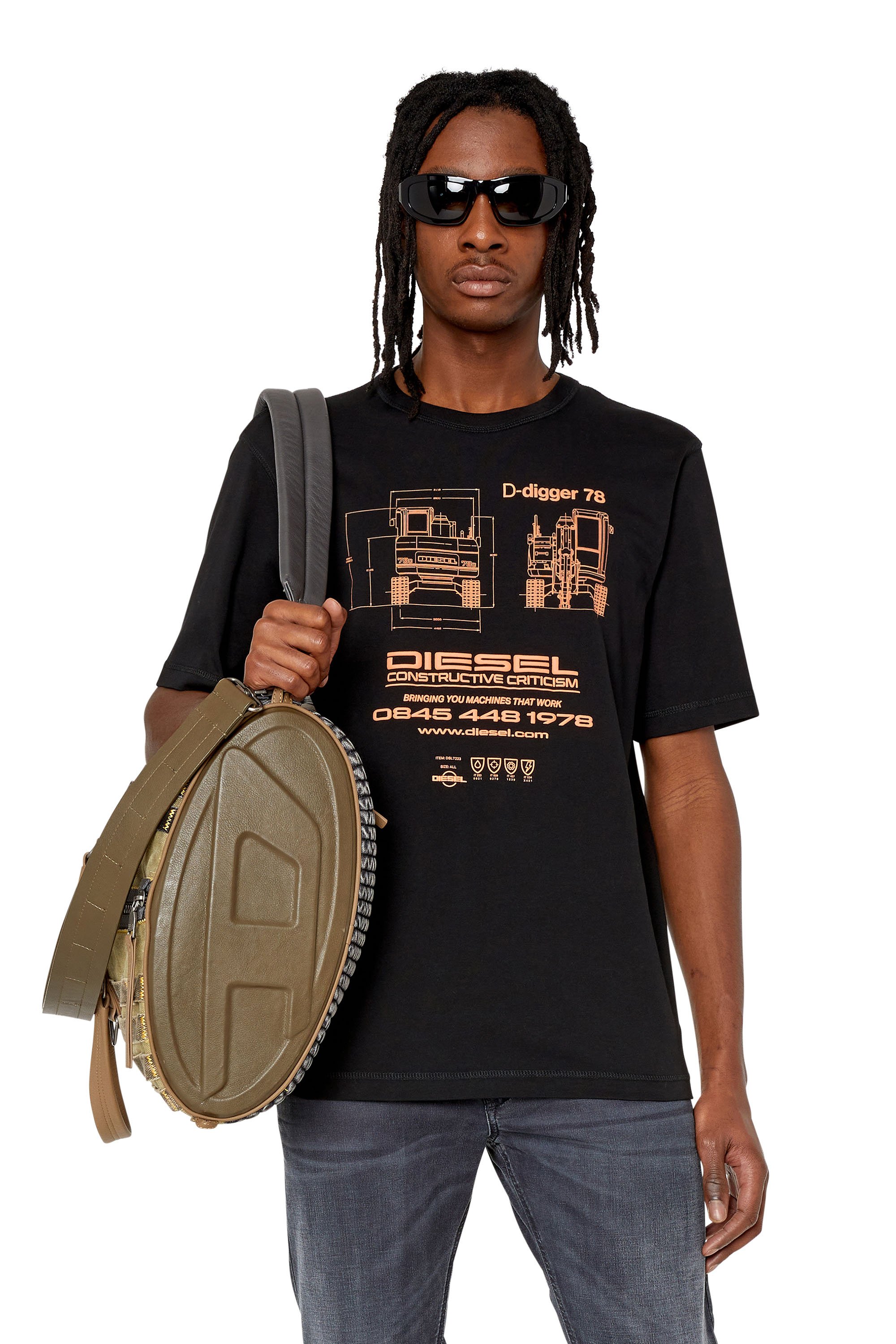 Diesel - T-shirt con stampa Constructive Criticism - T-Shirts - Uomo - Nero