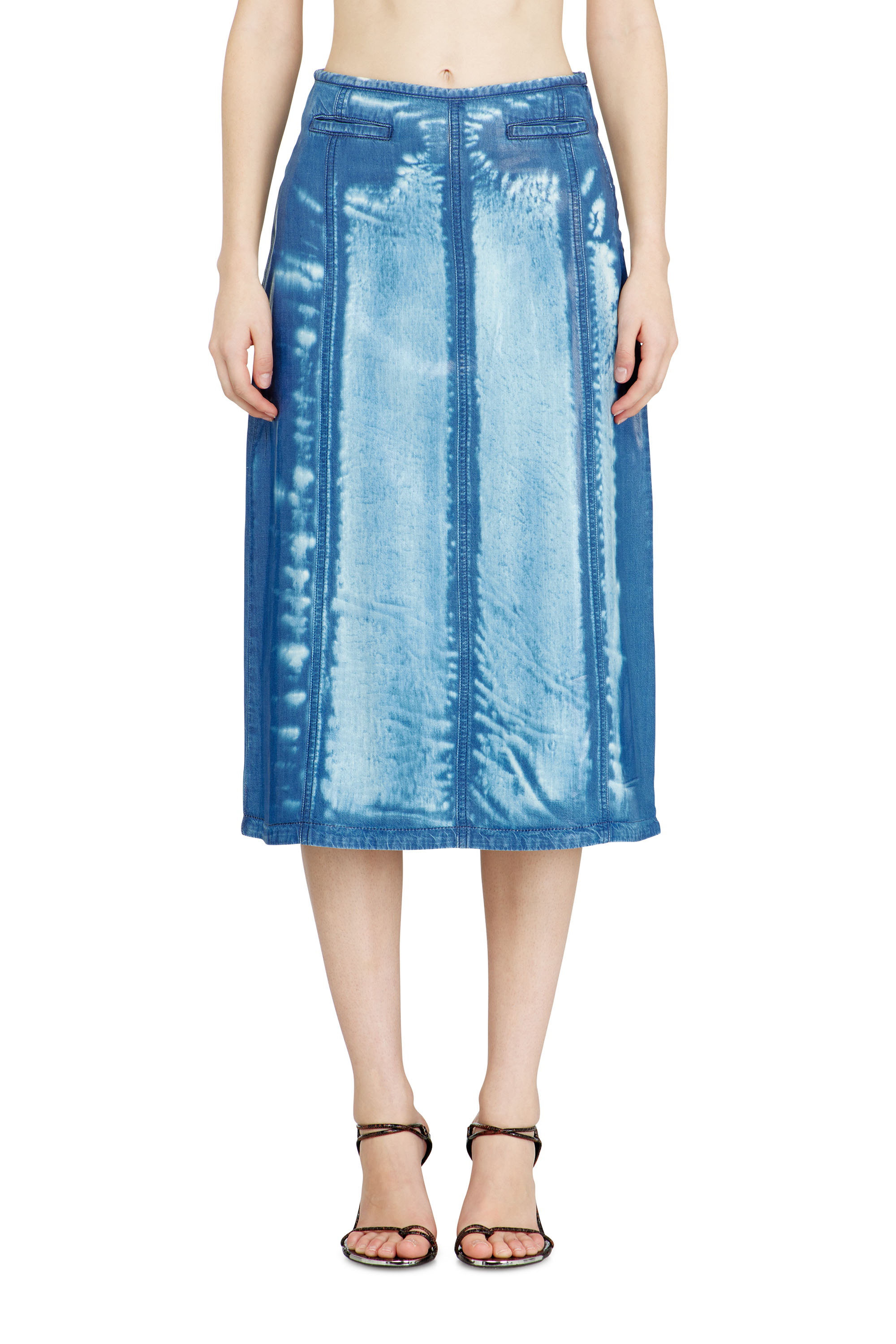 Diesel Women's Blue - Midi Skirt In X-Ray Lyocell Denim - Skirts - Woman Size 30