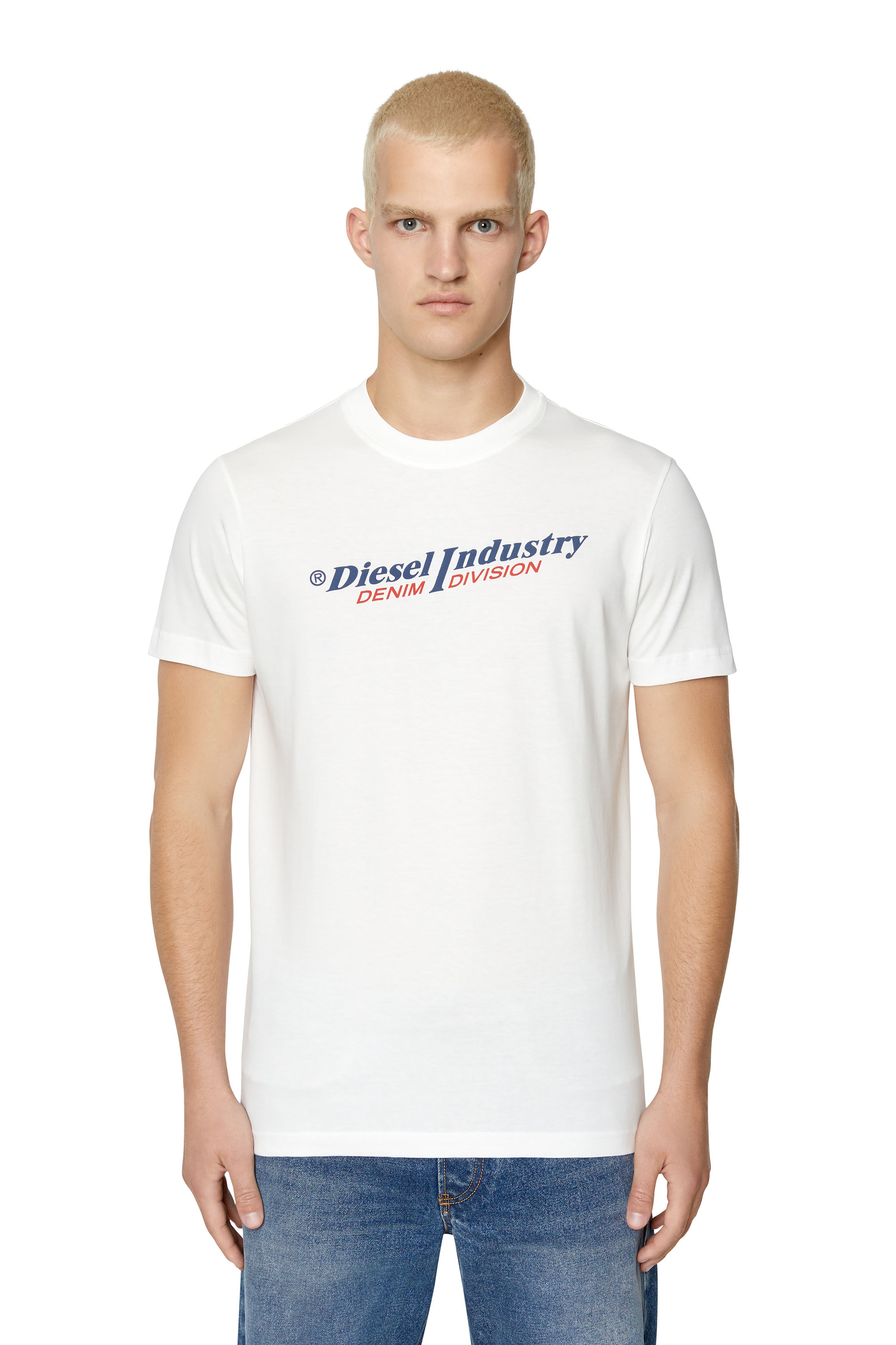 Diesel - T-shirt con stampa in rilievo - T-Shirts - Uomo - Bianco