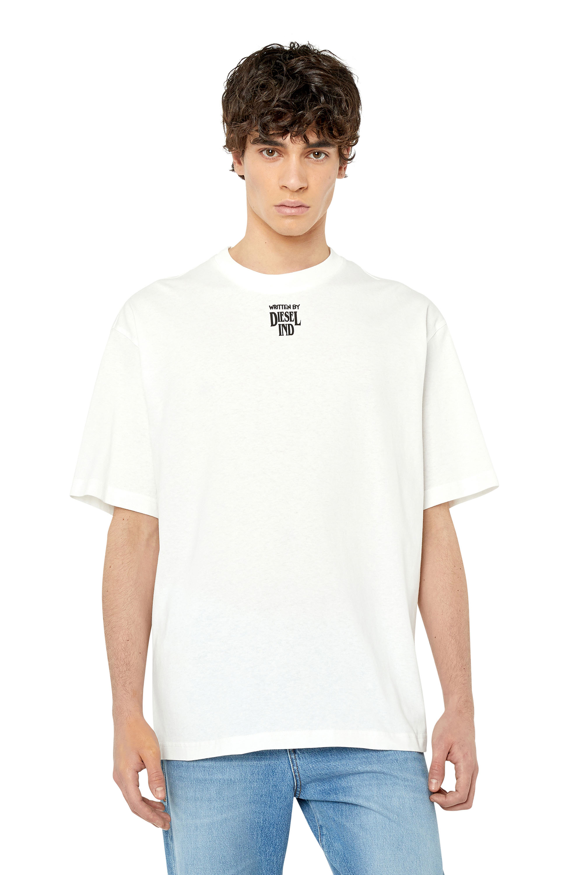 Diesel - T-shirt oversize con stampa tanica - T-Shirts - Uomo - Bianco