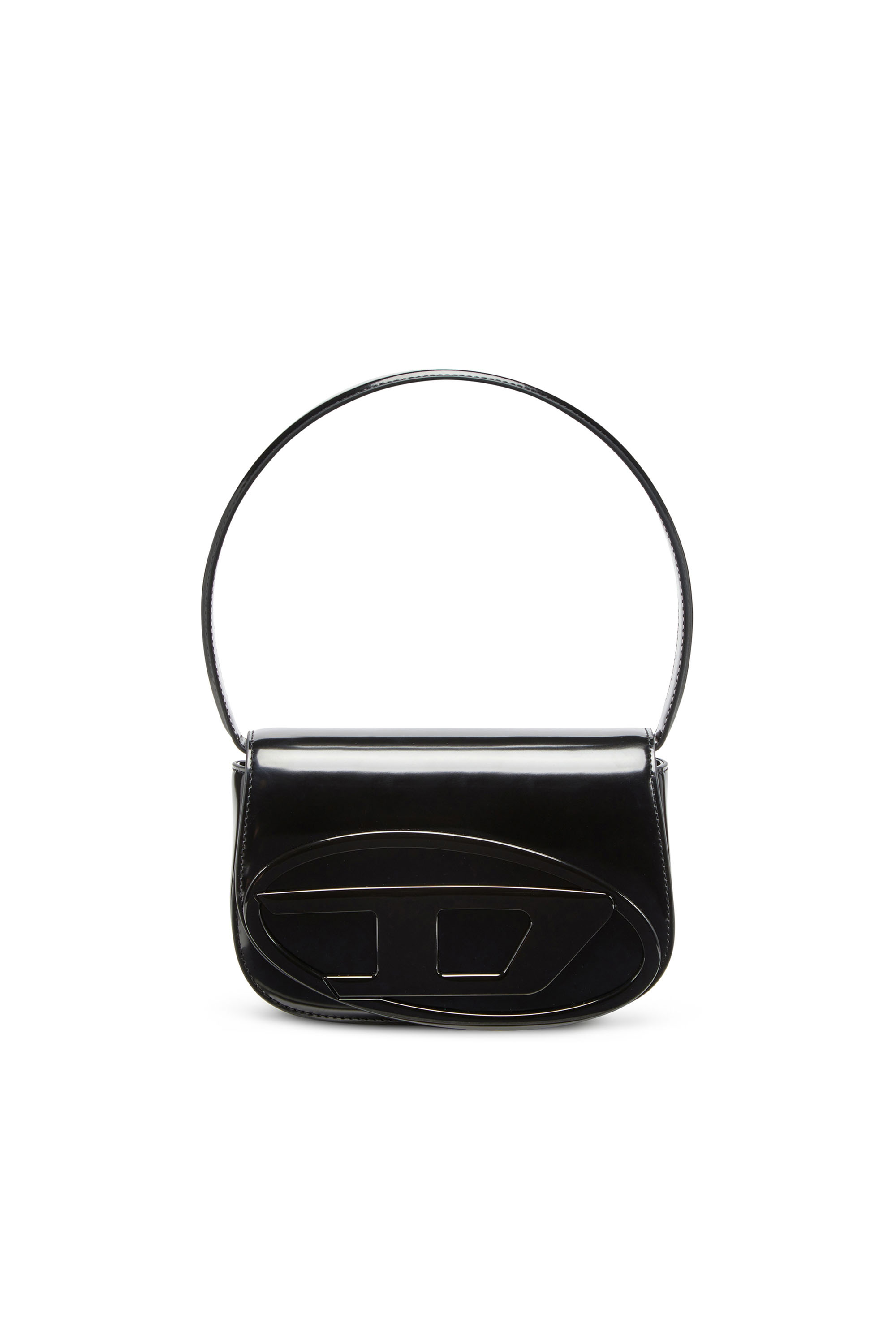 Diesel - 1DR - Iconic shoulder bag in mirrored leather - Shoulder Bags - Woman - Black