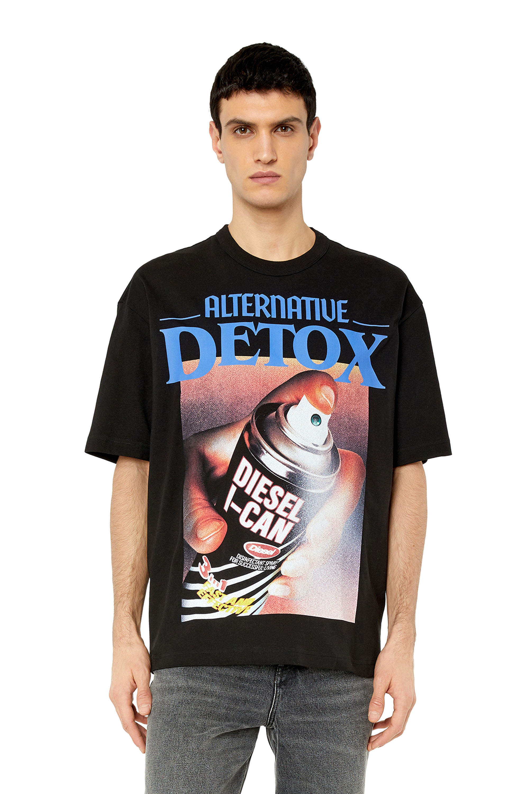 Diesel - T-shirt oversize con stampe grafiche - T-Shirts - Uomo - Nero