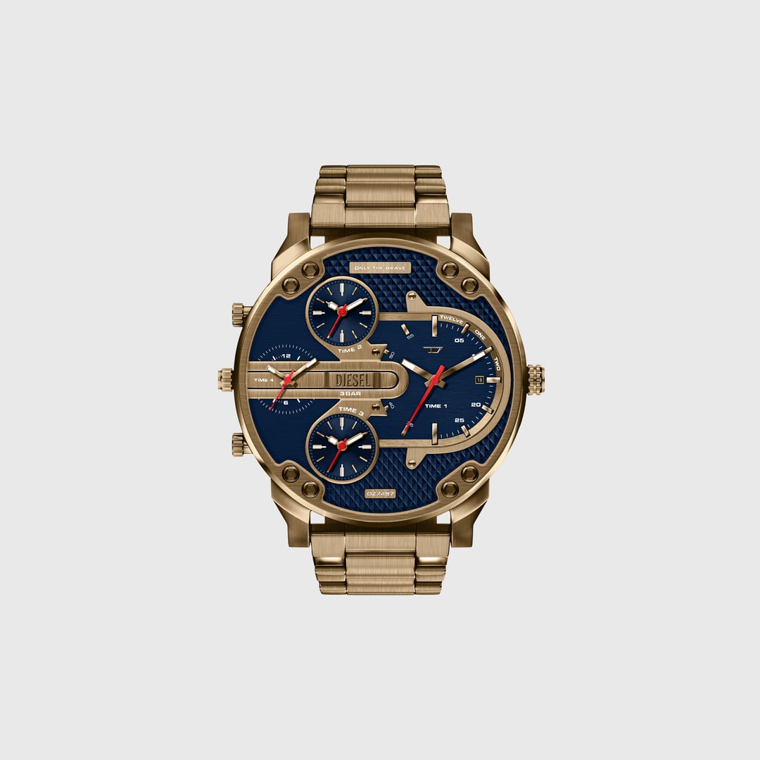 Diesel - Montre Mr. Daddy Slim avec date en acier inoxydable finition or vieilli - Montres - Homme - Doré
