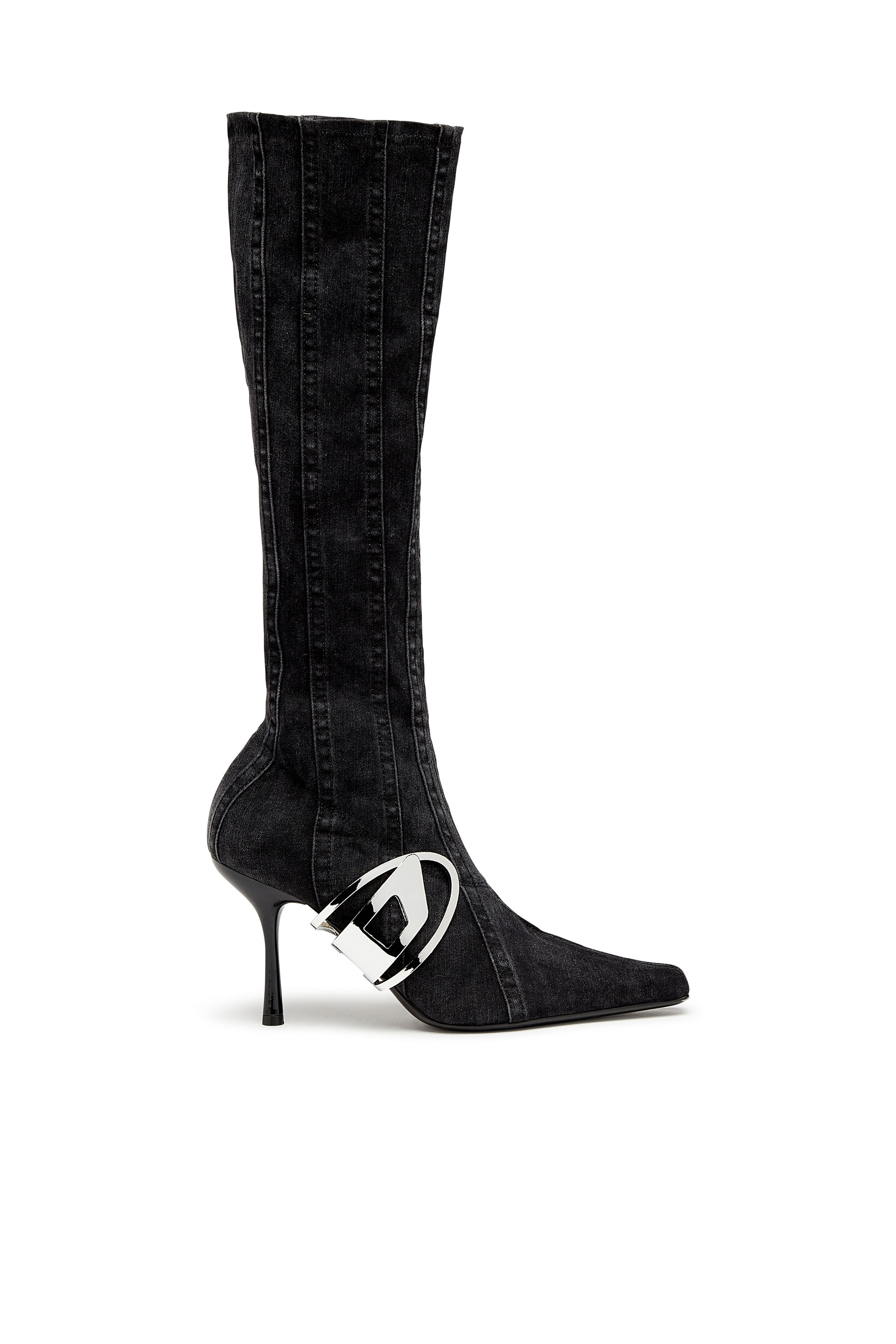 Diesel - D-Eclipse KBT - Knee-high boots in stretch denim - Boots - Woman - Black